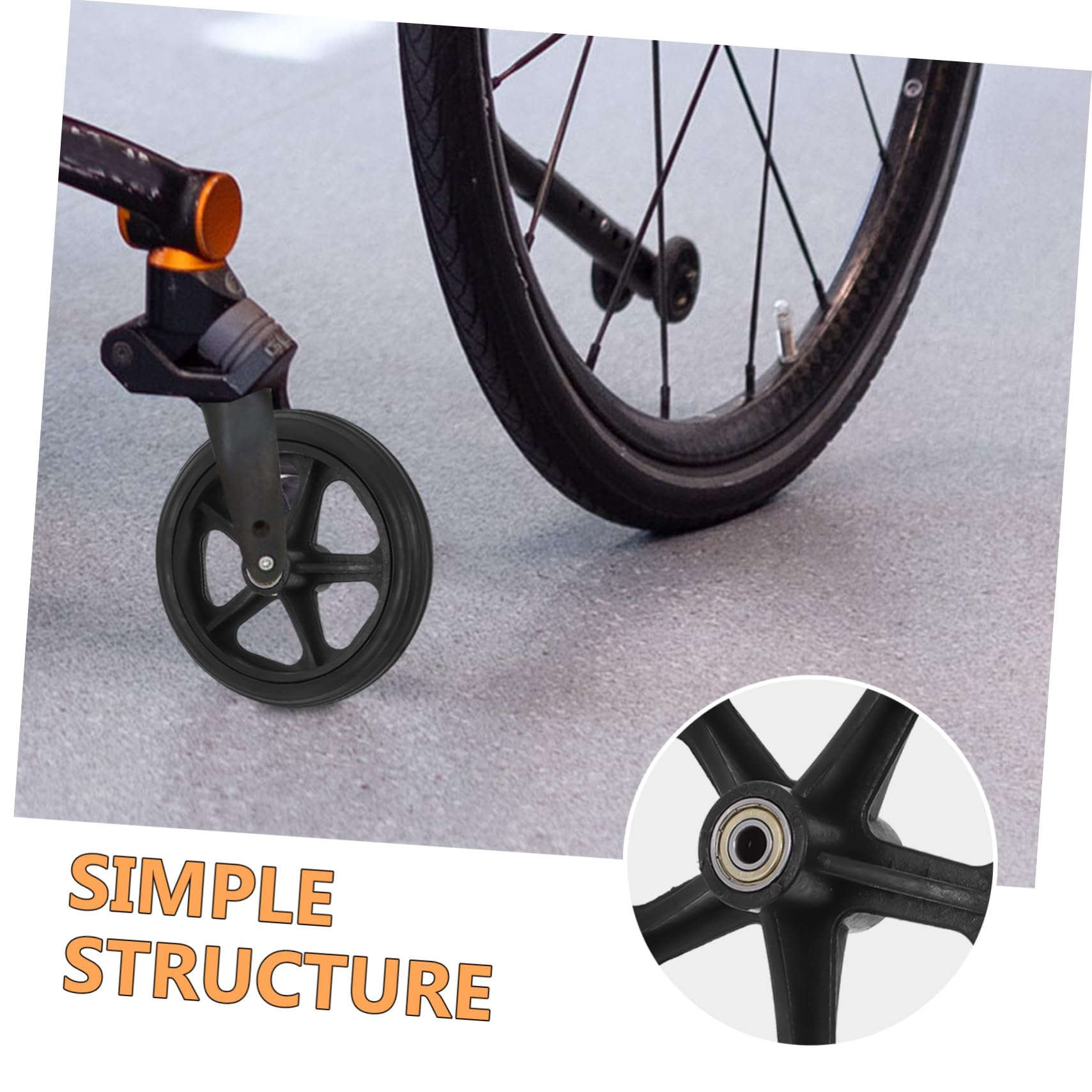 **Universal Wheelchair Wheel Axle & PVC Scroll Wheels - Heavy Duty Caster Replacement for Wheelchairs, Walkers & Office Chairs - Easy 360° Rotation for Indoor/Outdoor Mobility**    *(Ideal for Home, Hospital, or Office Use - Enhances Smooth Movement on Hard Floors & Carpets)*