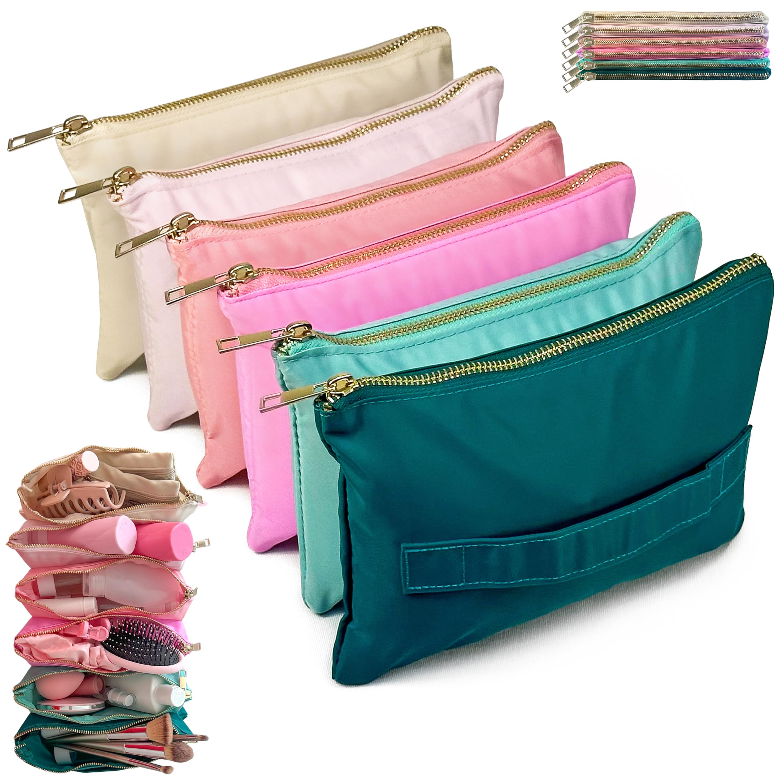 Accordion Makeup Bag for Women - Large Capacity Travel Cosmetic Organizer with 6 Compartments, Zippered Toiletry Pouch | Perfect for Travel, Gym & Daily Makeup Storage