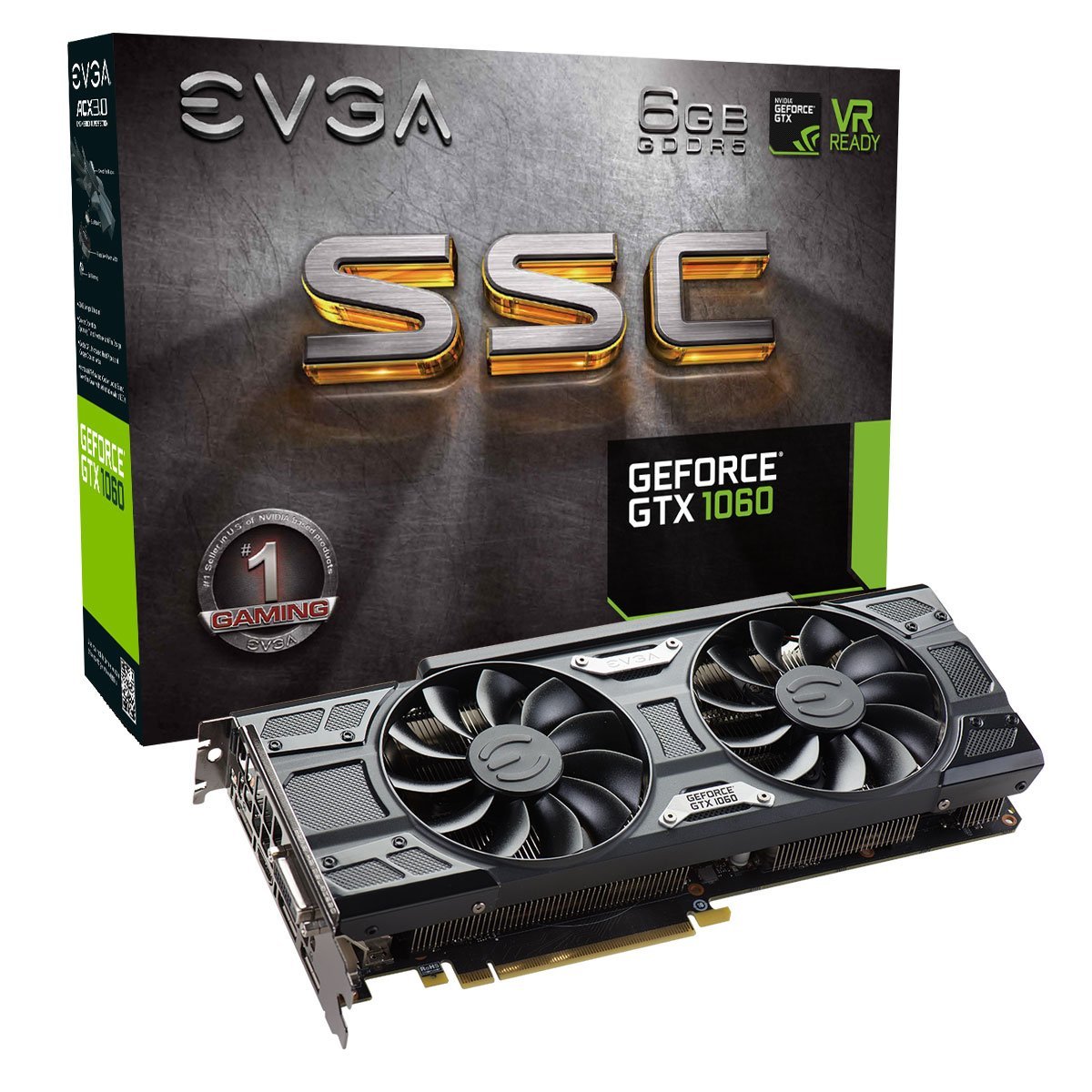 EVGA GeForce GTX 1060 6GB GDDR5 Gaming Graphics Card - Single Fan ACX 2.0 Cooler, DX12 Support, Renewed (06G-P4-6161-KR) - Perfect for 1080p Gaming, VR & Video Editing