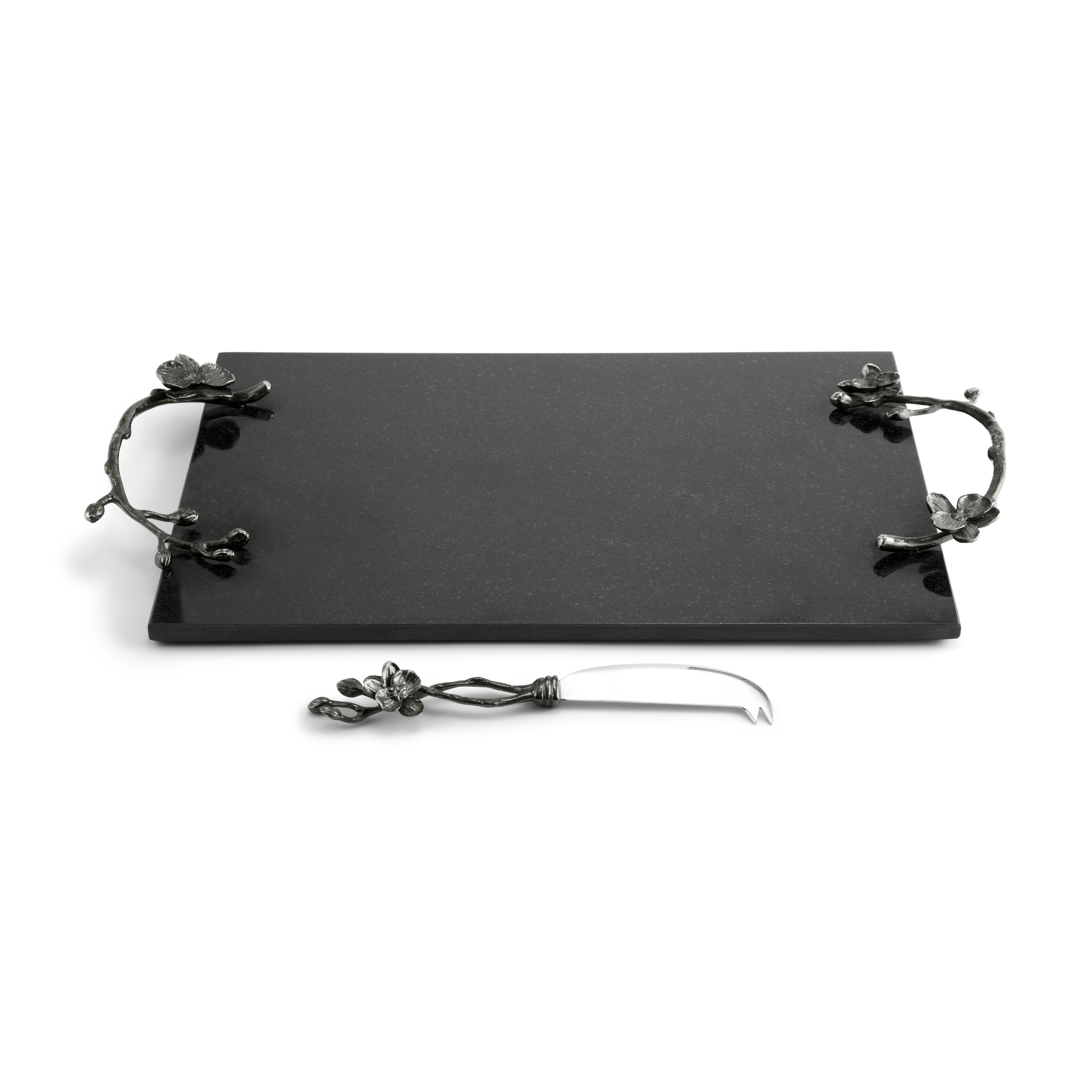 Premium Black Orchid Wood Cheese Board Set with Stainless Steel Knife - Perfect for Wine Pairing, Charcuterie & Entertaining Guests