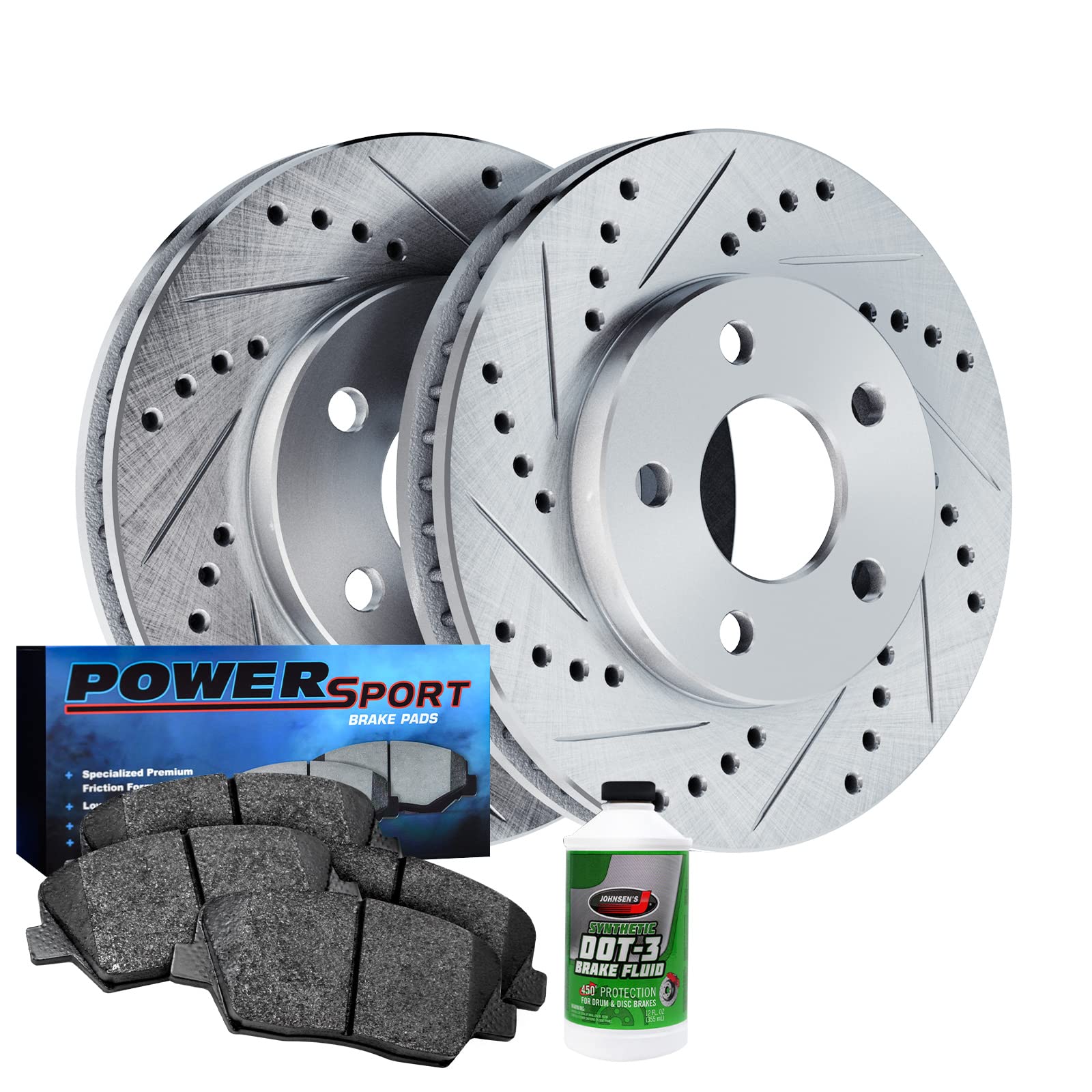 High-Performance Power Sport Rear Brake Pads & Rotors Kit - Ceramic Brake Pads & Rotors (BLC1.20018.02) for Motorcycles, ATVs & UTVs - Smooth Stopping & Durable Performance