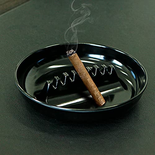 BESUPERT Premium Plastic Ashtray & Trash Can Set - 3 Pack Round Black Large Size for Indoor & Outdoor Use - Perfect for Home, Office, Patio, Restaurant, Bar & Hotel Smoking Areas