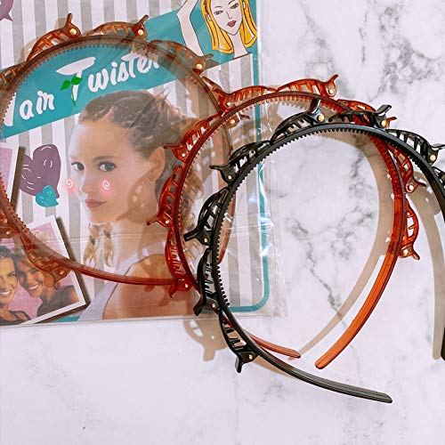 DD Retails Girls Hair Clips & Barrettes - Double Layer Twist Plait Headband for Bangs Hairstyle (Pack of 1) | Perfect for School, Parties & Everyday Styling