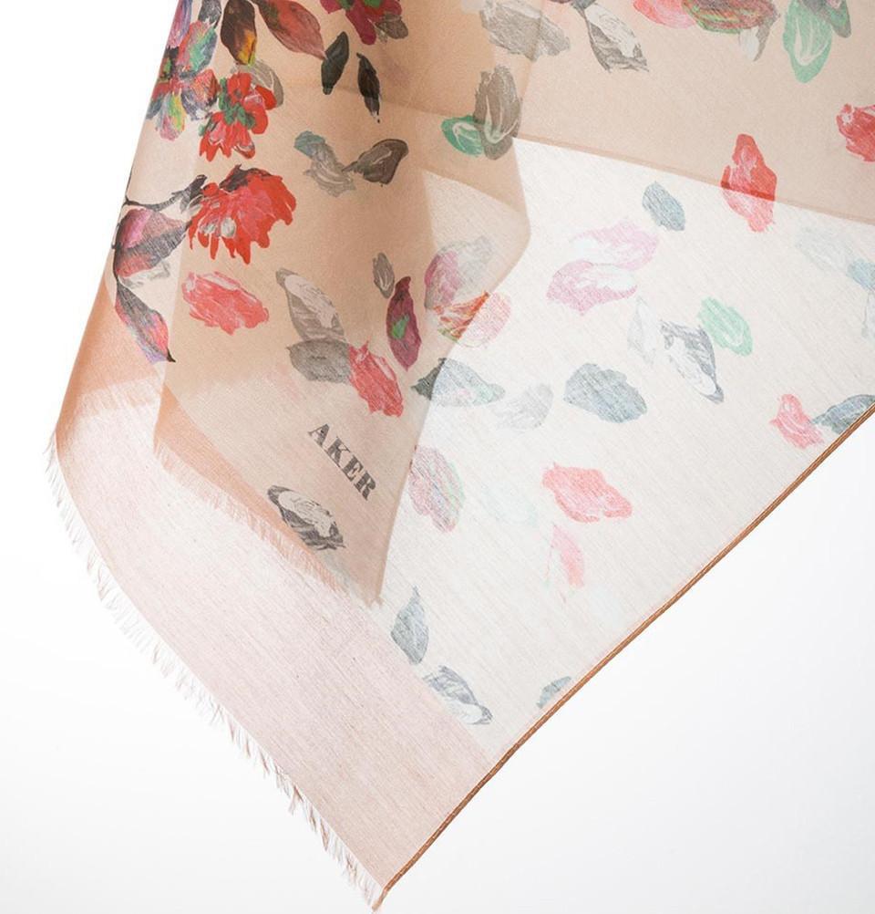 Aker Silk Cotton Patterned Shawl #7312 461 - Elegant Womens Wrap Scarf for Office, Party & Special Occasions