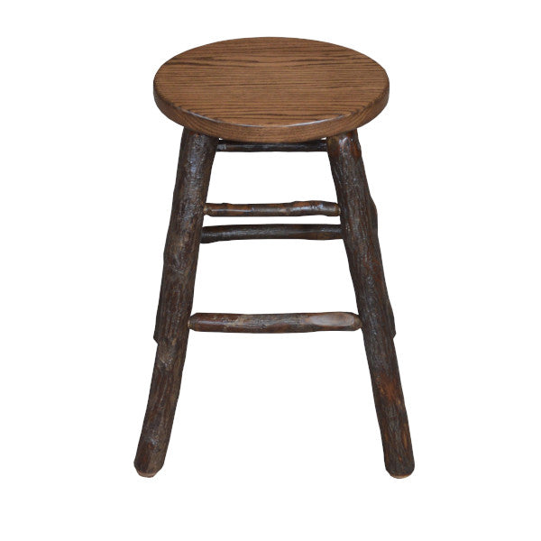 Hickory Wood Counter Stool - Rustic Bar Stool for Kitchen Island, Breakfast Nook & Home Decor - Durable & Comfortable Dining Chair with Back Support