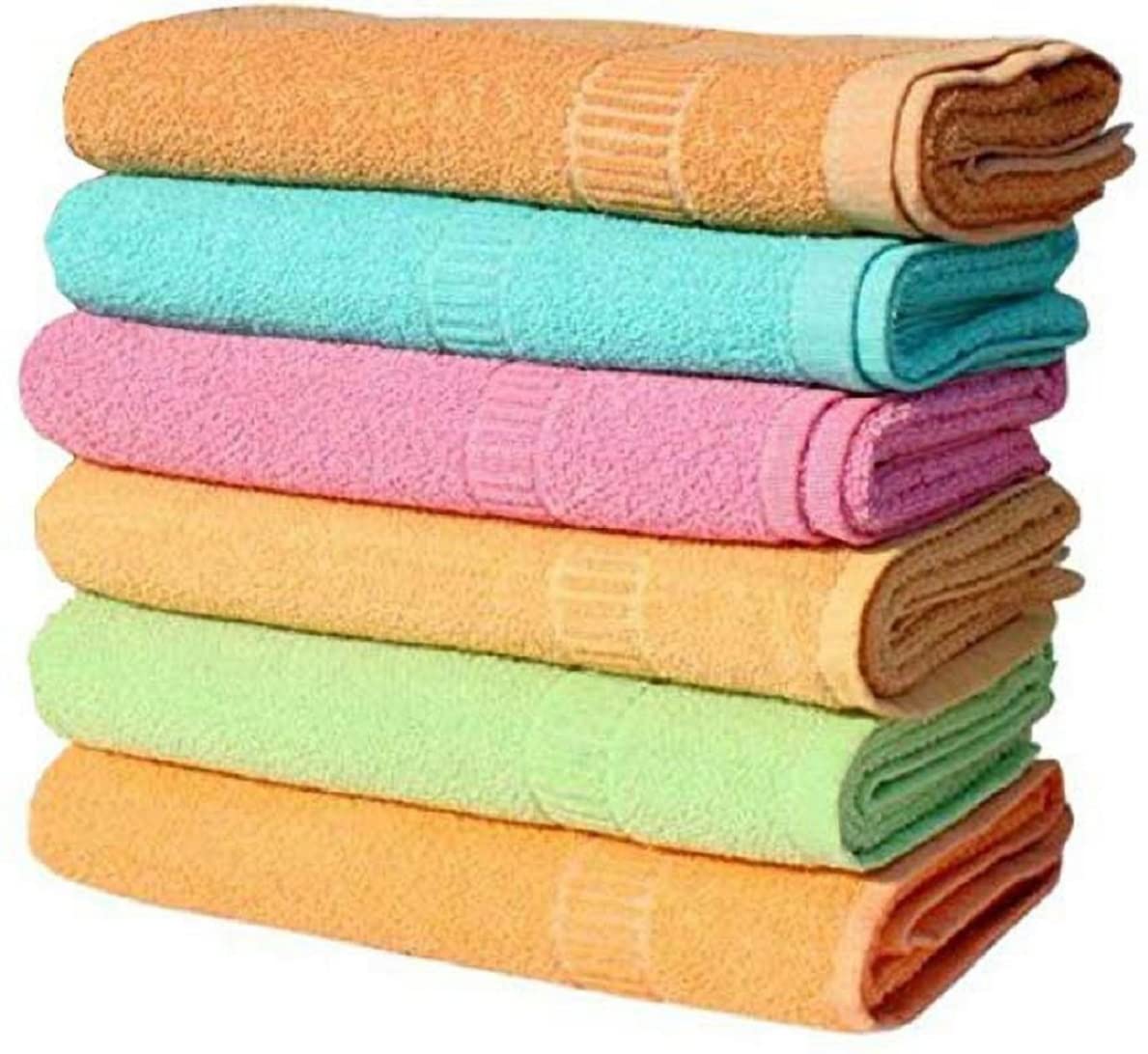 VORDVIGO 100% Cotton Ultra Soft Face Towels - Super Absorbent & Antibacterial - 200 GSM - 12x18 Inch - Pack of 6 Multicolor - Perfect for Gym, Travel, Spa & Daily Skincare Routine