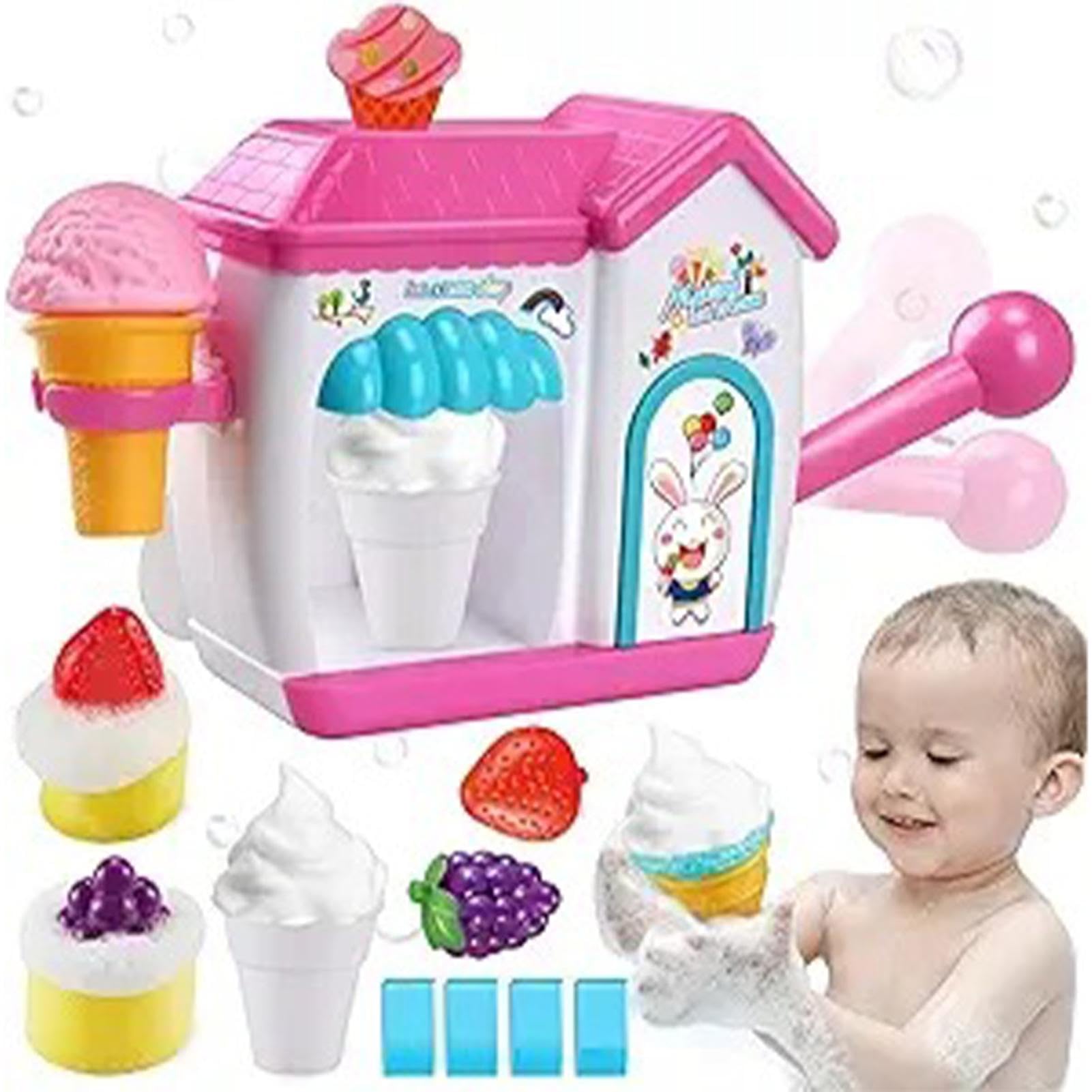 Kids Bubble Maker Toy - Safe Colorful Foam Maker Bath & Pretend Cake Play Set for Boys & Girls | Perfect for Birthday, Christmas Gifts & Bathtime Fun