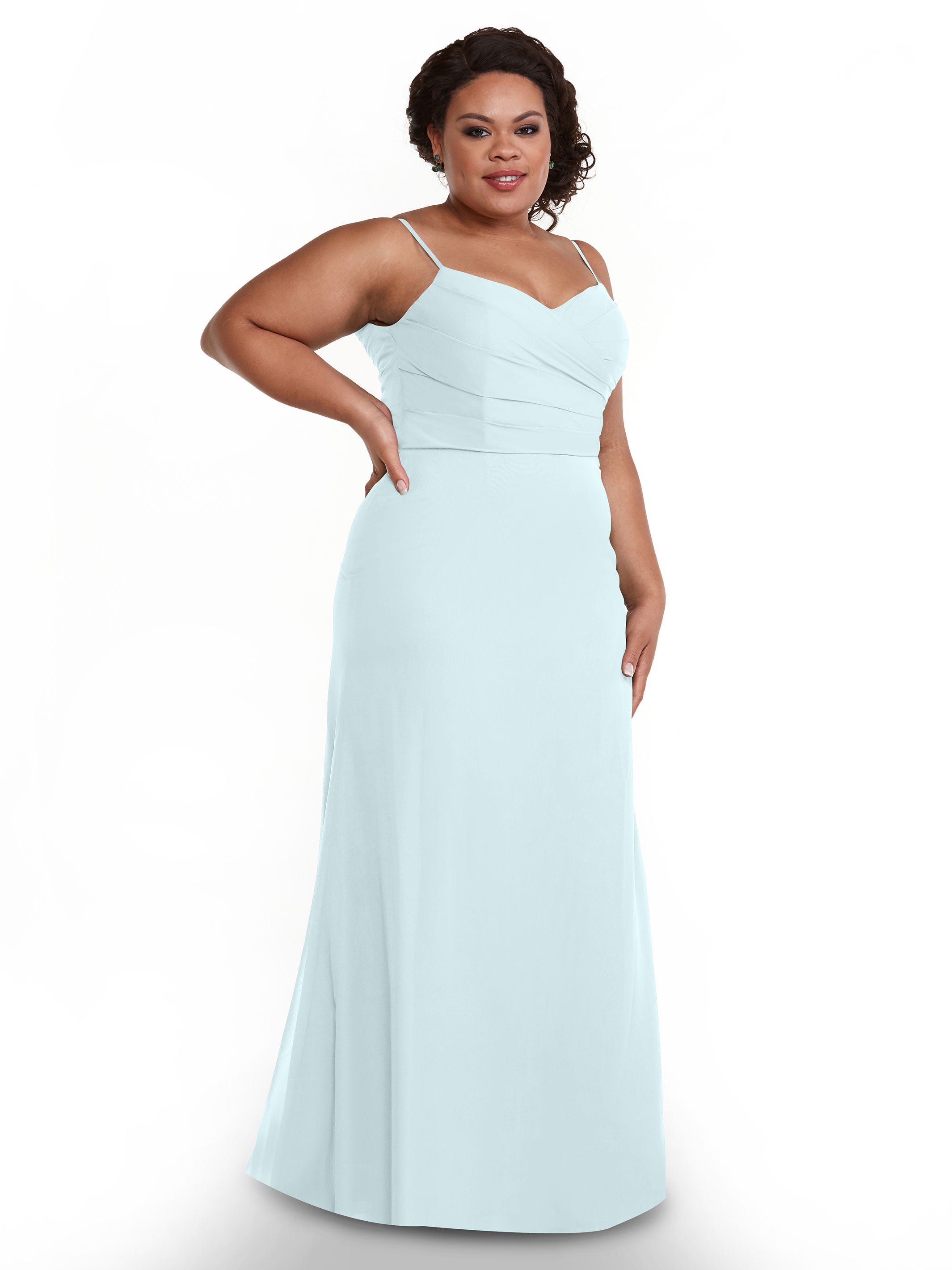 Elegant 80169 Chiffon Sheath Bridesmaid Dress with Pleated Bodice - Perfect for Weddings, Formal Events & Special Occasions