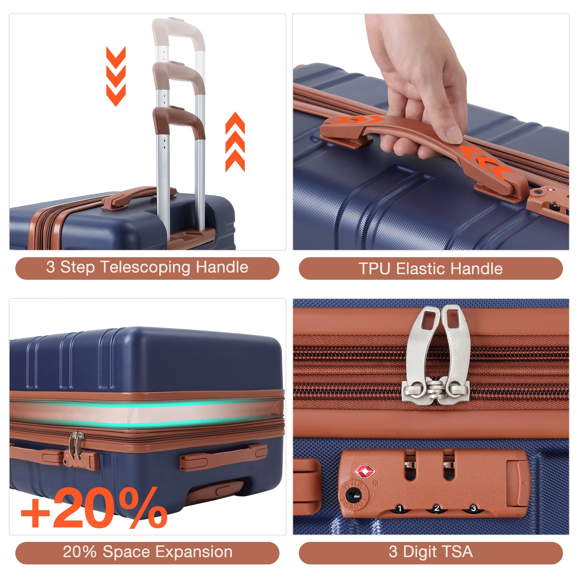 GARVEE 28 Inch Expandable Hard Shell Carry On Luggage with 360° Spinner Wheels | TSA Approved Lock | Lightweight Hardside Suitcase for Air Travel | Perfect for Business Trips & Weekend Getaways
