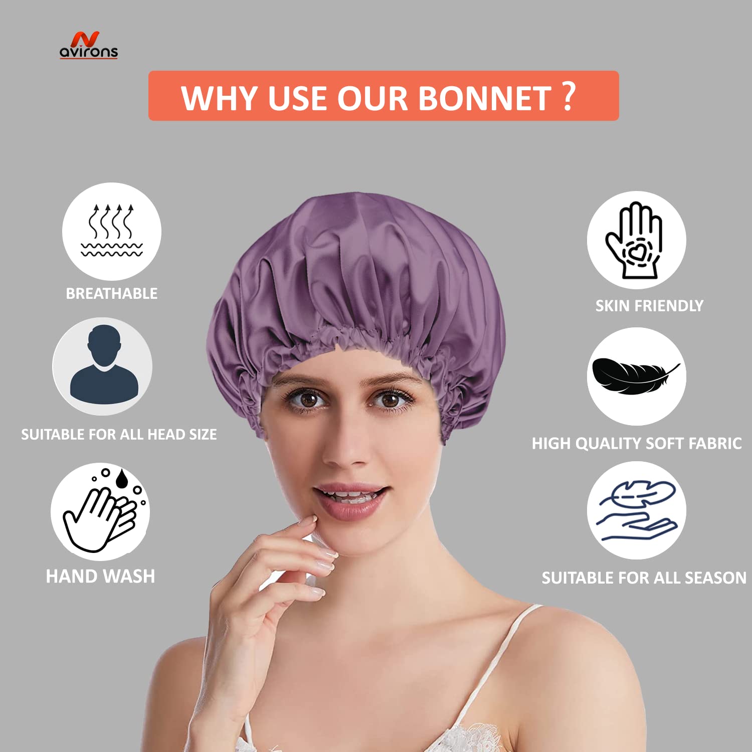 Avirons Silk Hair Bonnet with Sleep Mask | Double Layer Reversible Satin Sleeping Cap for Women & Men | Hair Protection for Curly, Natural, Braided Hair | Perfect for Nighttime, Travel & Home Use