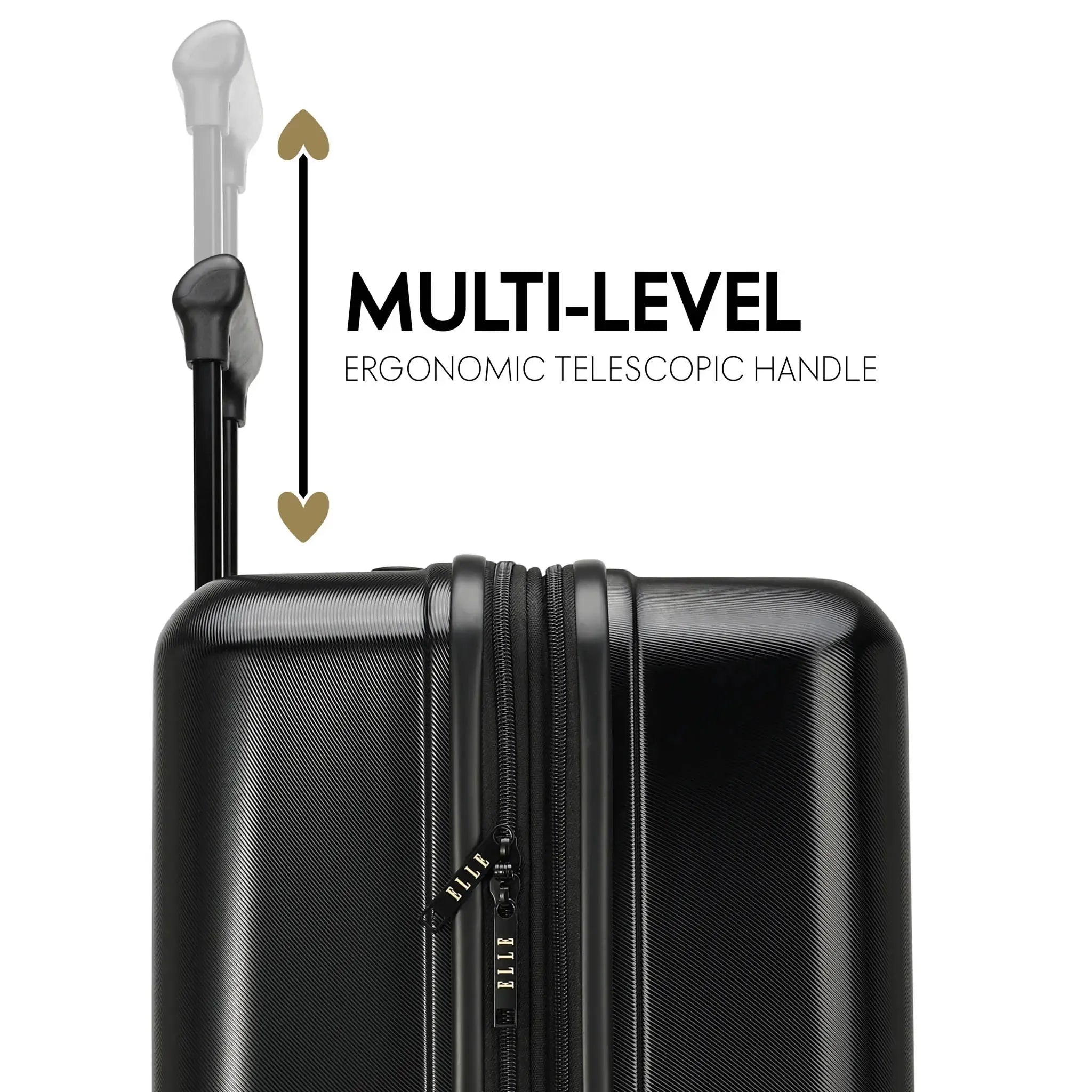 3-Piece Expandable Polycarbonate Luggage Set - Lightweight Durable Suitcase for Travel, Business & Vacation - TSA Lock & 360° Spinner Wheels (Black) | Perfect for International Flights, Family Trips & Business Travel