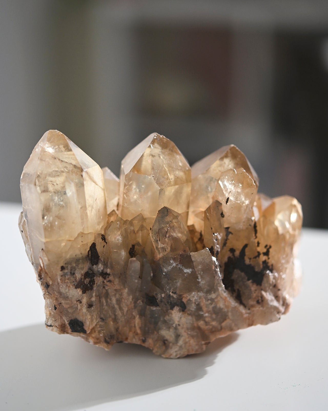 Natural Elestial Citrine Crystal Cluster - 1.2lb Raw Healing Stone for Meditation, Reiki, Chakra Balancing & Home Decor