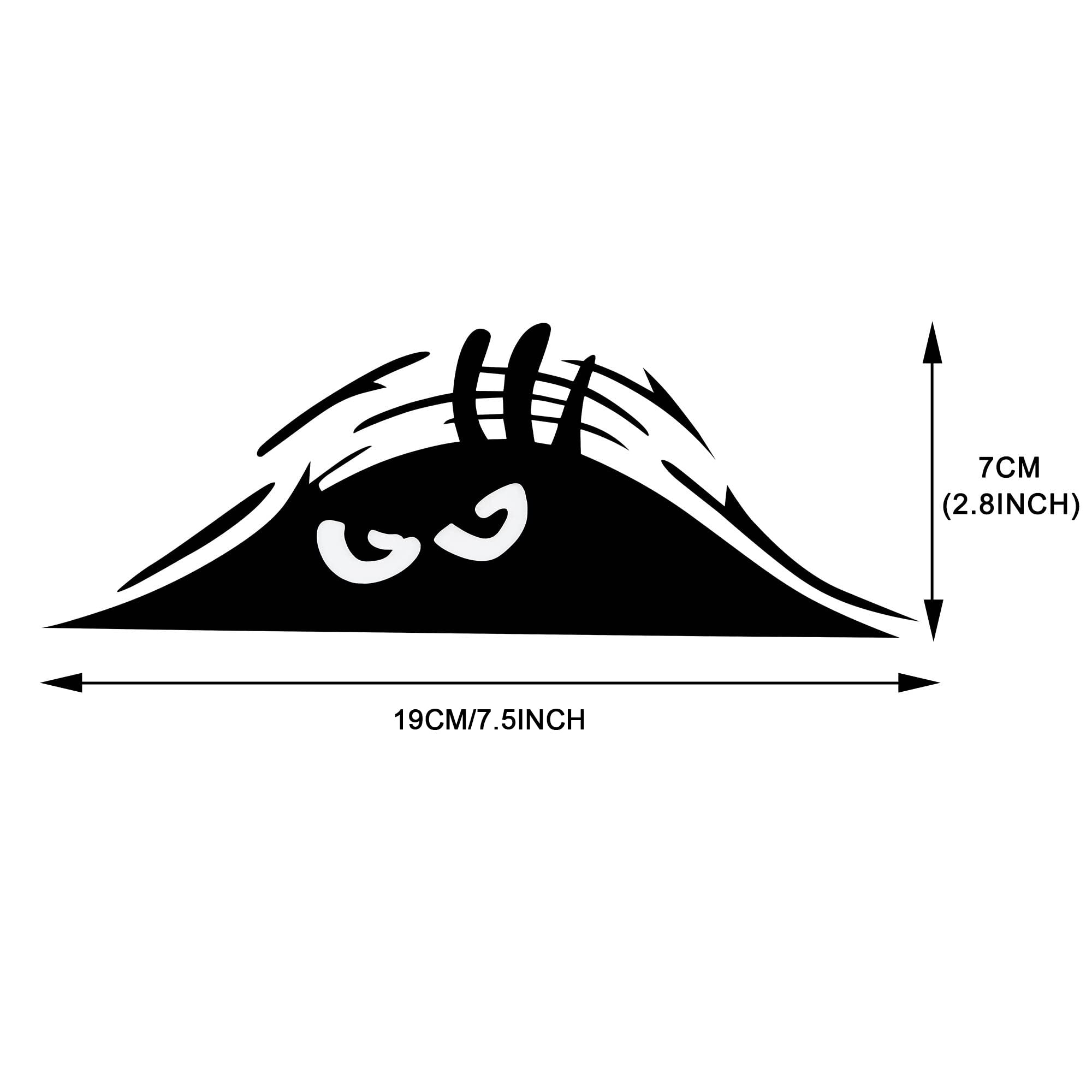 TOMALL 2-Pack Peeking Monster Car Stickers - Scary & Funny Eyes Waterproof Vinyl Decals for Car Windows, Bumpers, Laptops & Motorcycles (Black) - Perfect for Halloween Pranks & Unique Vehicle Customization