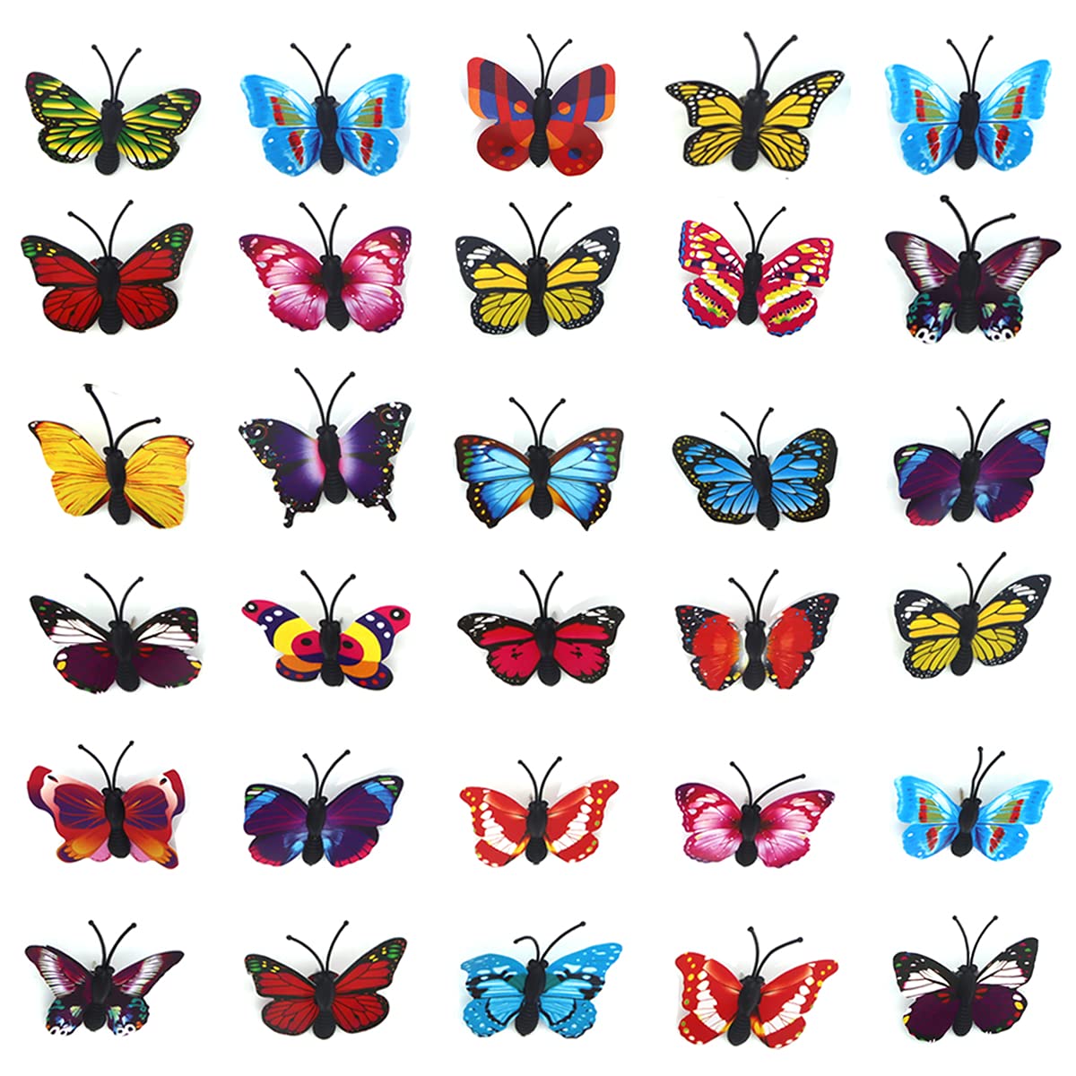 30 Pcs Butterfly Thumb Tacks - Colorful Push Pins for Photos, Wall Decor, Maps & Bulletin Boards - Perfect for Home, School & Office Organization