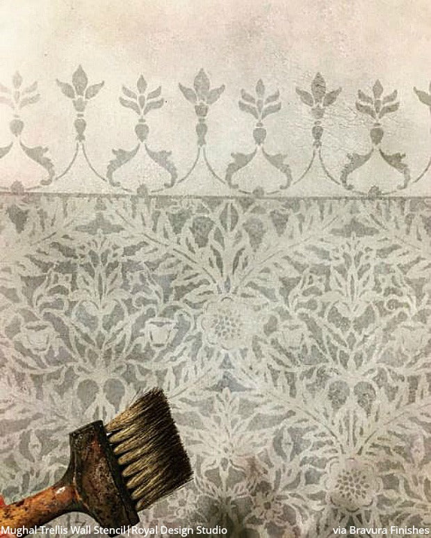 Decorative Mughal Trellis Moroccan Wall Stencil for DIY Home Decor, Wall Painting, and Interior Design Projects