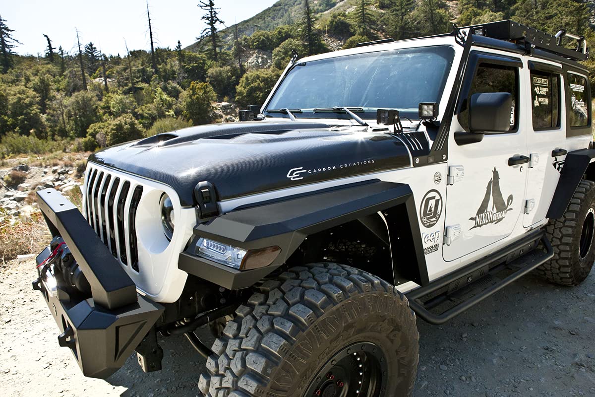 NIXON OFFROAD Front Fender Flares for Jeep Wrangler JL (2018-2025) - Heavy Duty Matte Black Wheel Arch Covers for Off-Road & Adventure Driving