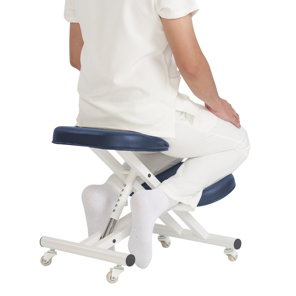 Ergonomic Metal Foldable Kneeling Chair for Office & Home – Posture Correction Stool with Adjustable Height, 2 Color Options (Royal Blue) | Perfect for Meditation, Yoga, and Desk Work