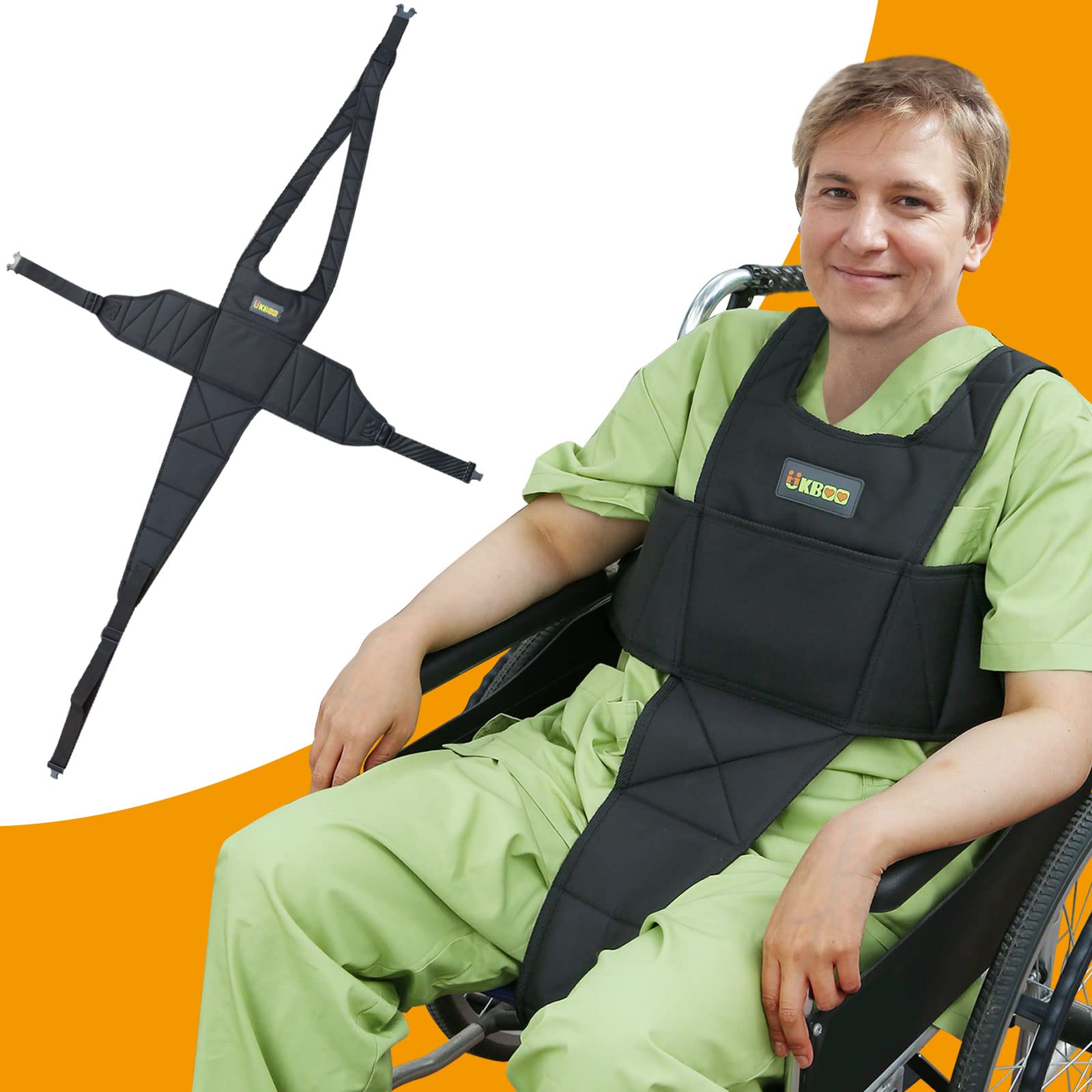 Adjustable Wheelchair Seat Belts with Pockets & Extension Strap - Safety Accessories for Elderly & Adults - Ideal for Daily Mobility, Travel & Hospital Use