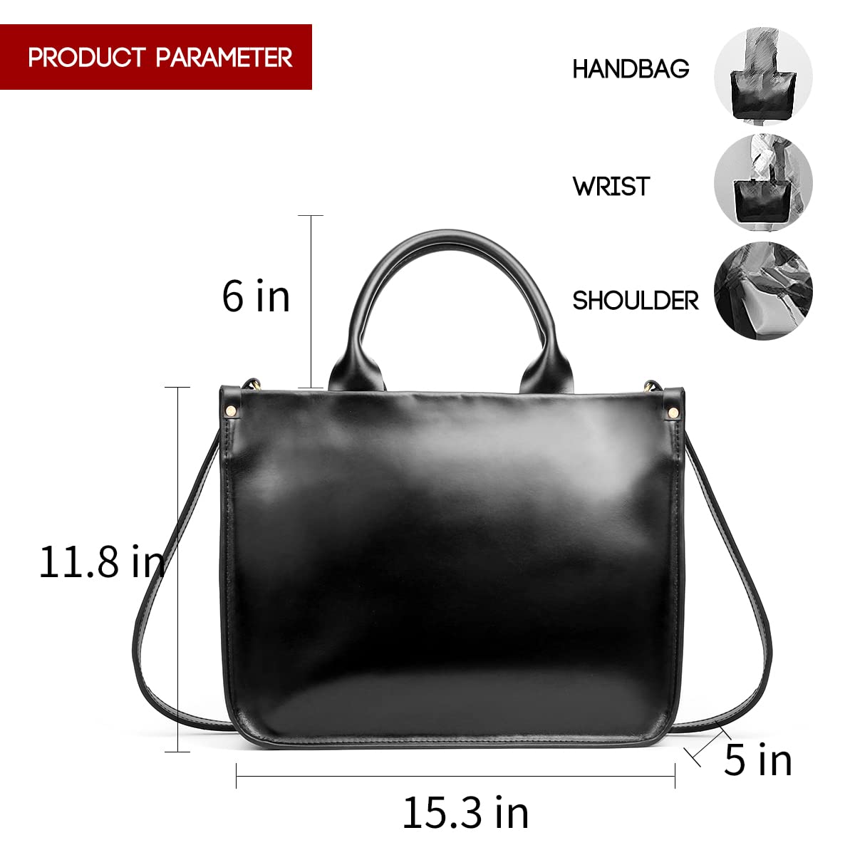 Genuine Leather Tote Bag for Women - Large Top Handle Shoulder Purse - Stylish & Durable Ladies Handbag for Work, Travel & Everyday Use