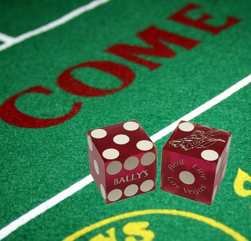 19mm Craps Dice Pair - Matching Serial Numbers for Casino Games (Bally's Purple Frosted) - Perfect for Home Poker & Casino Nights