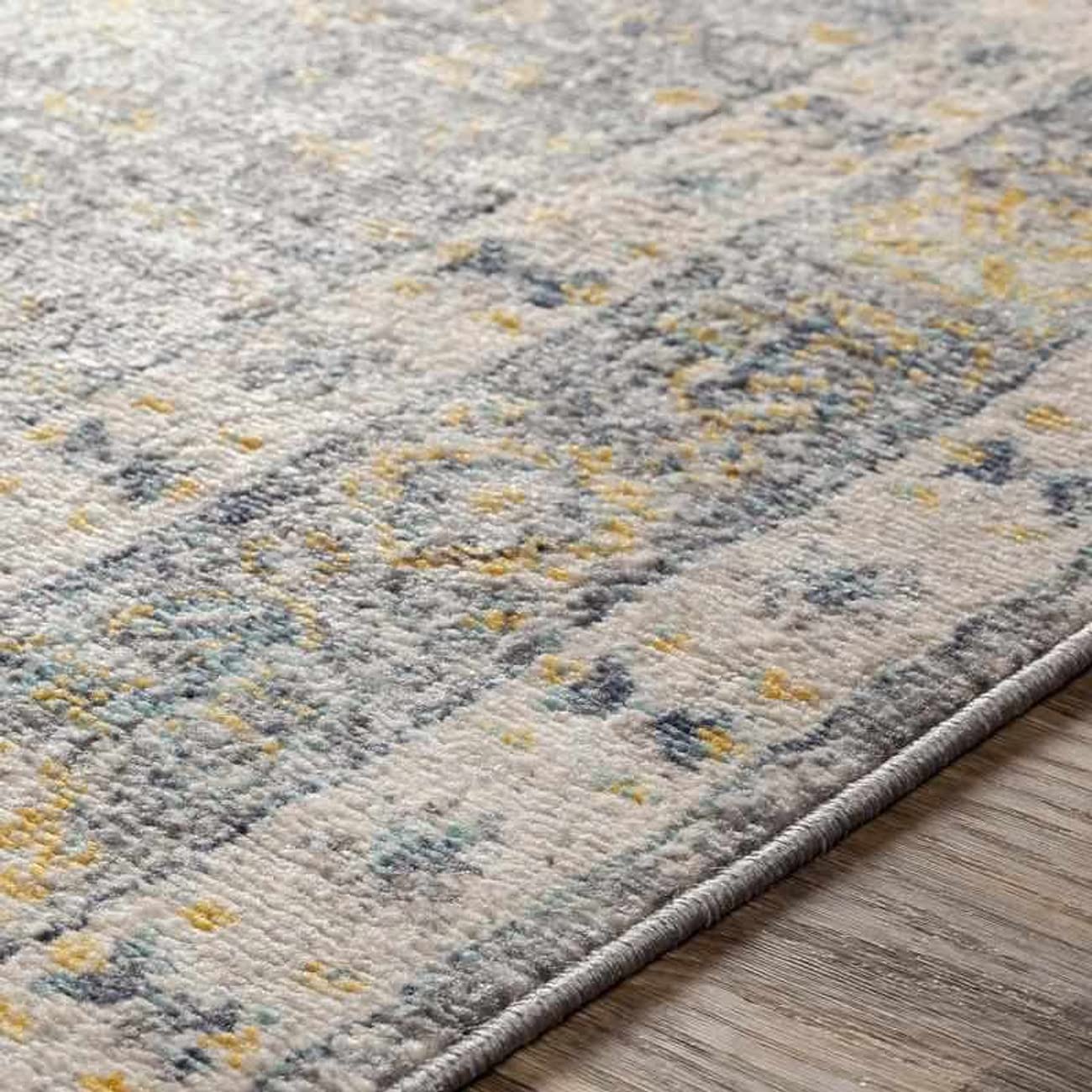 Mark&Day Modern Cream Area Rug 8x10 - Soft Plush Carpet for Living Room, Bedroom, Kitchen - White Blue Black Geometric Design (7'10