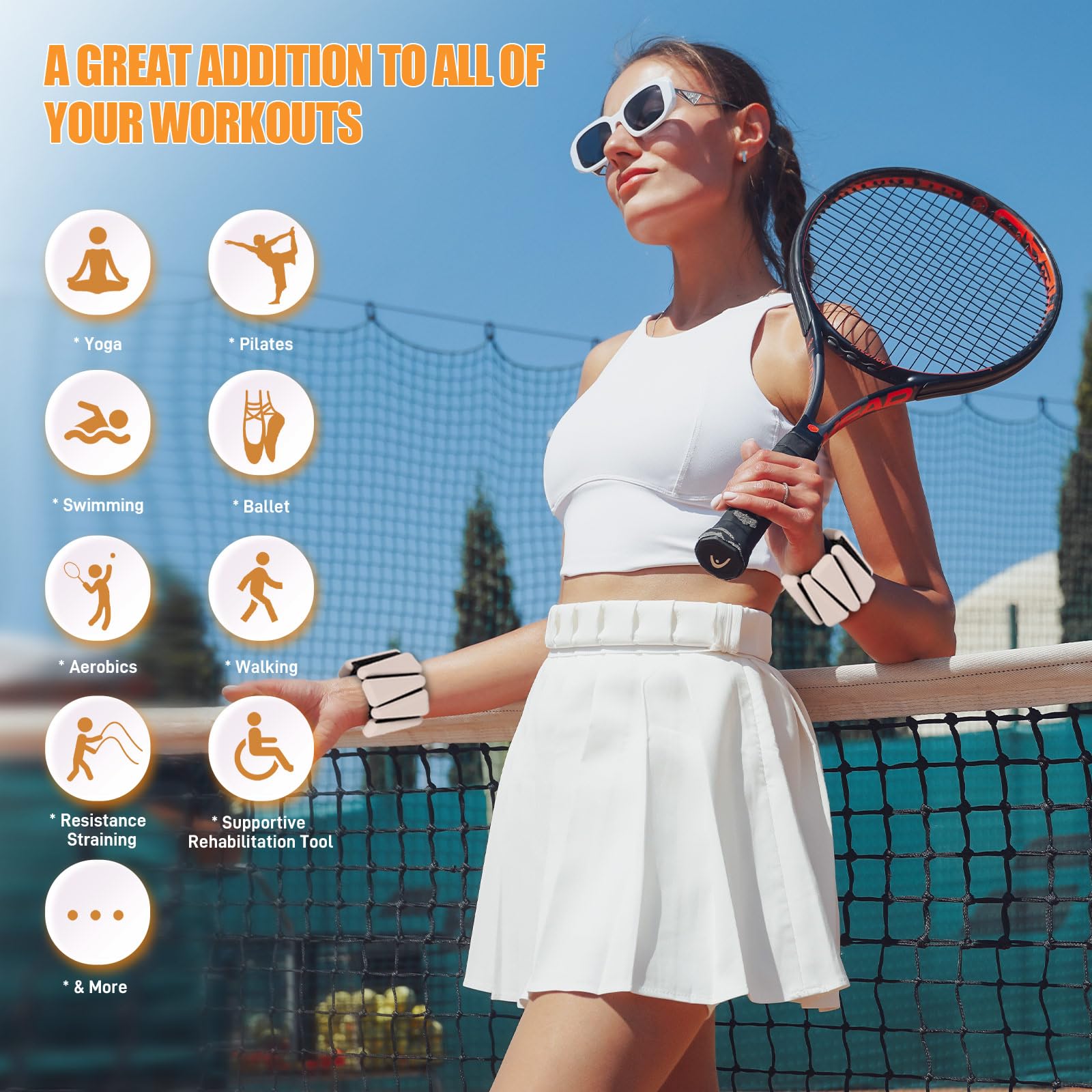Adjustable Wrist & Ankle Weights Set (1lb & 2lb) - Strength Training Weights for Walking, Running, Yoga, Pilates - Ideal for Home Workouts, Gym Training & Fitness Enthusiasts (Men & Women)