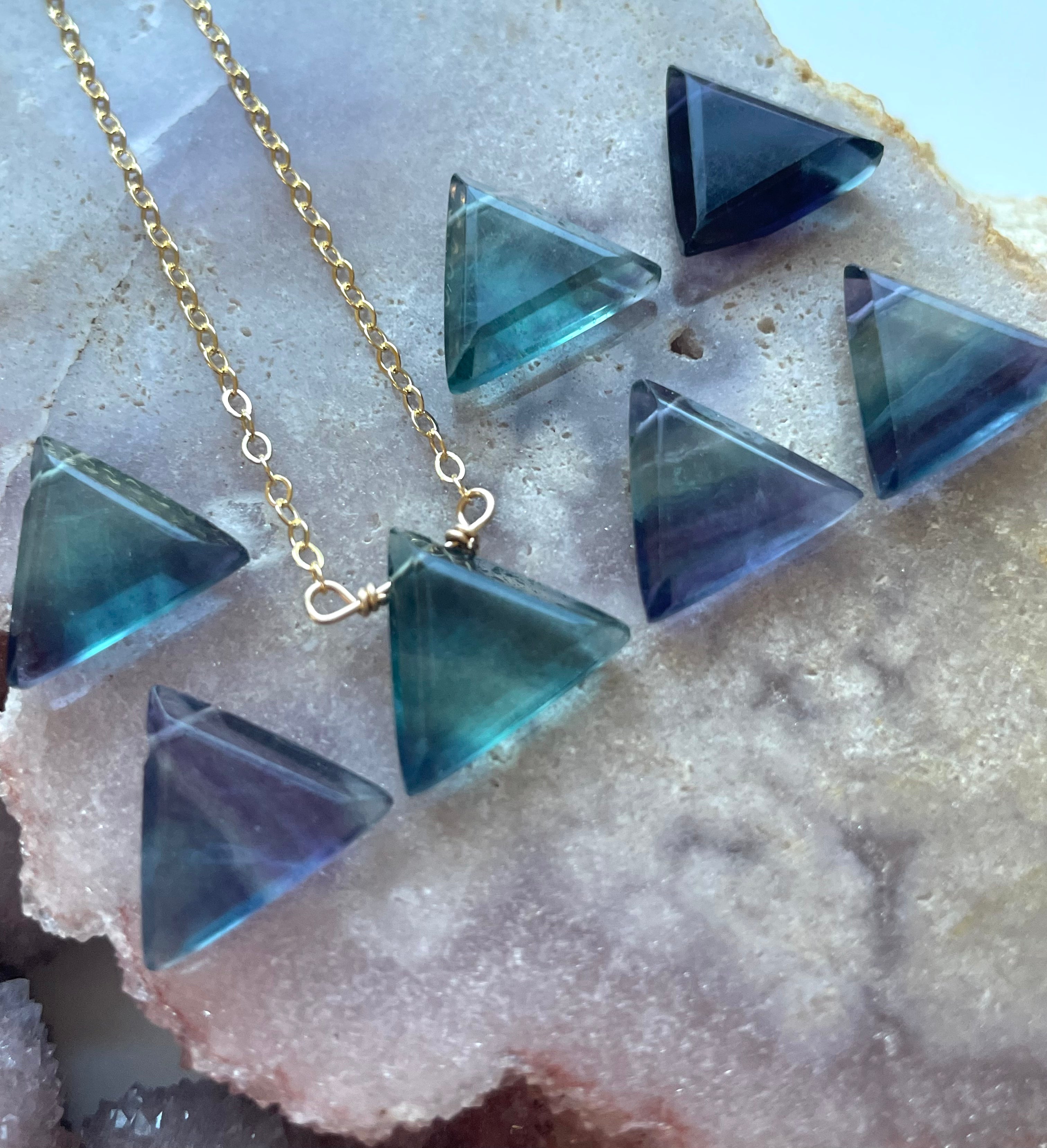 Rainbow Fluorite Necklace - Healing Crystal Jewelry for Women, Natural Stone Pendant for Chakra Balancing & Positive Energy - Perfect for Meditation, Yoga & Spiritual Gifts