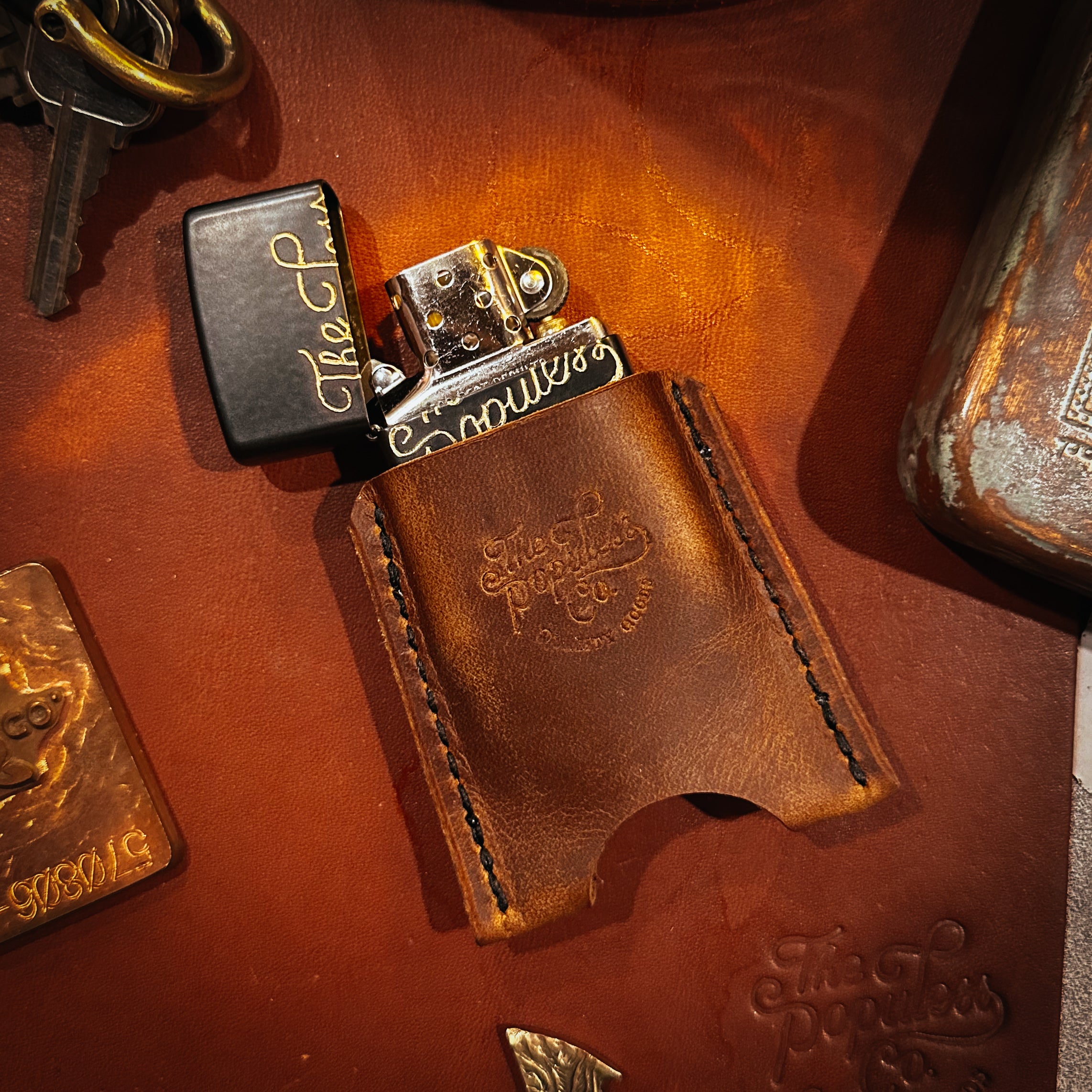 BROOKHAYL x POPULESS Limited Edition Hand Engraved Zippo® Lighter 005 - Black Matte Finish | Perfect for Collectors, Gifts & Everyday Carry