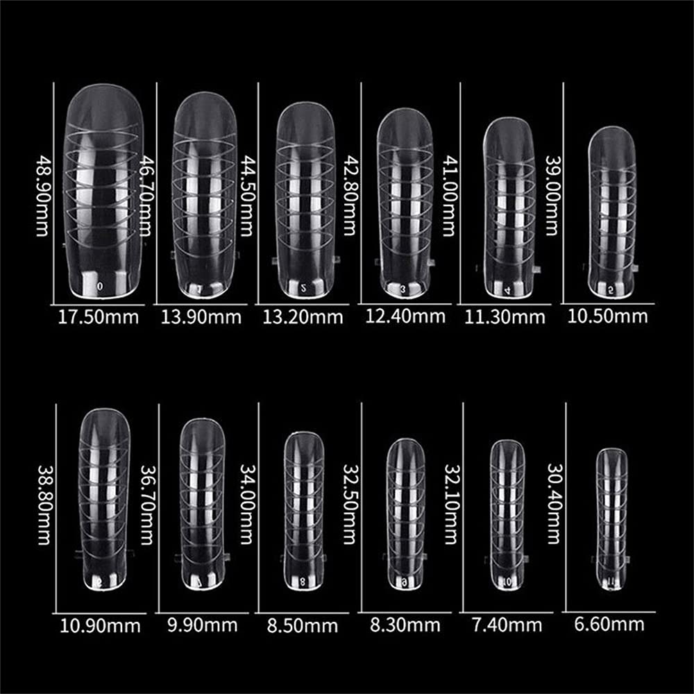 120 Pcs Quick Building Nail Mold Tips - Dual Forms for Finger Extension & Nail Art - UV Gel & Acrylic Nail Extension Tool with Scale - Perfect for Salon, DIY Manicure & Home Nail Art