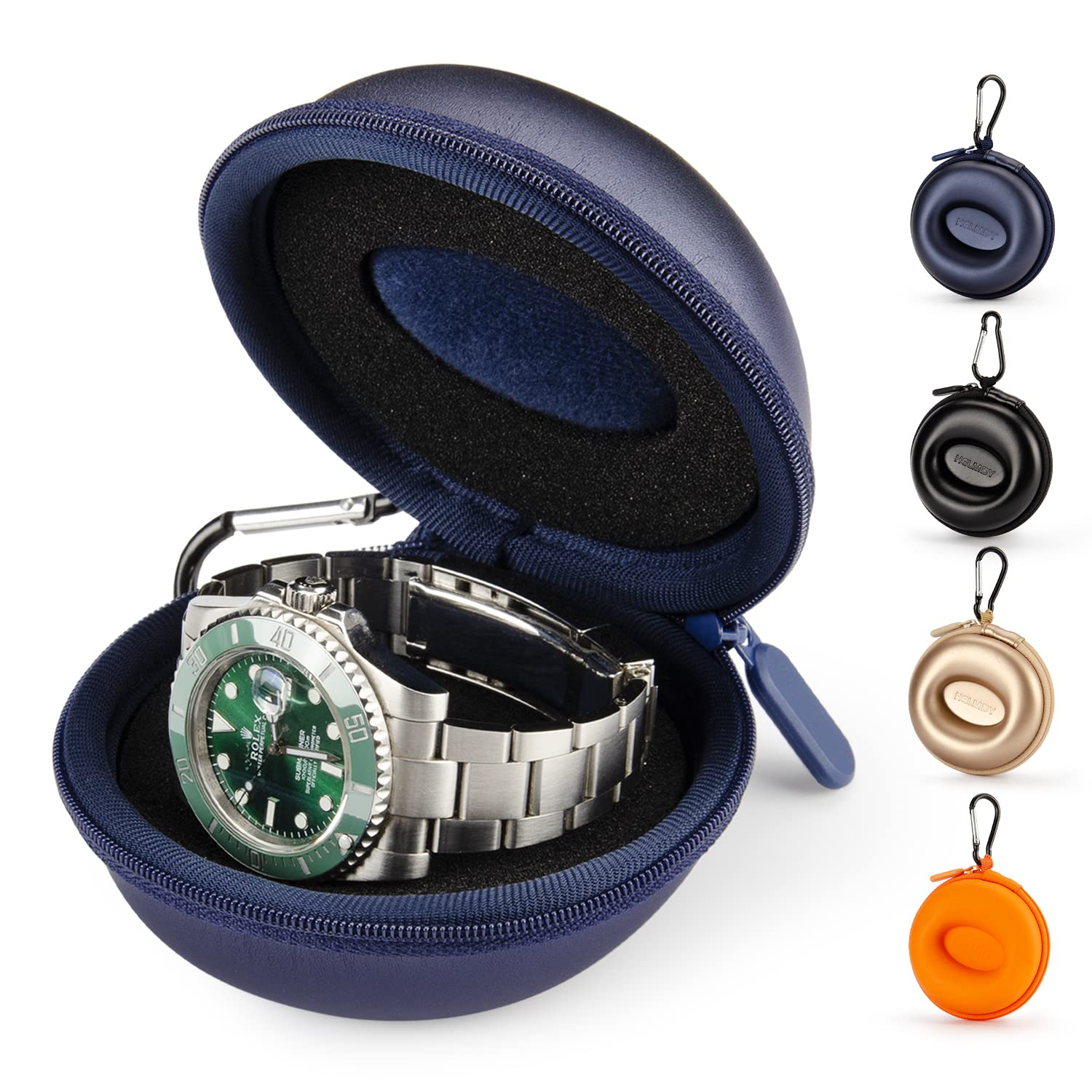 Men's Travel Watch Case - Portable Single Slot Storage Box for Watches up to 50mm | Perfect for Business Trips & Vacations