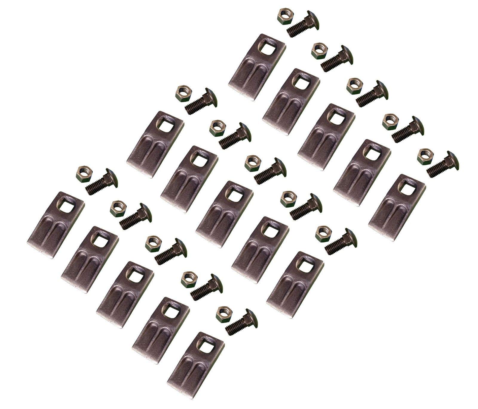 15-Pack Square Hole Replacement Auger Teeth with Hardware Kit - SQ58-58PB, AT-5 for Tractor Drills, Post Hole Diggers & Earth Augers