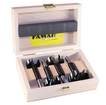FAMAG Bormax Ws Forstner Bit Set - 4 Piece (35mm, 40mm, 45mm, 50mm) - Premium Wood Drilling Bits for Cabinetry, Furniture Making & DIY Projects