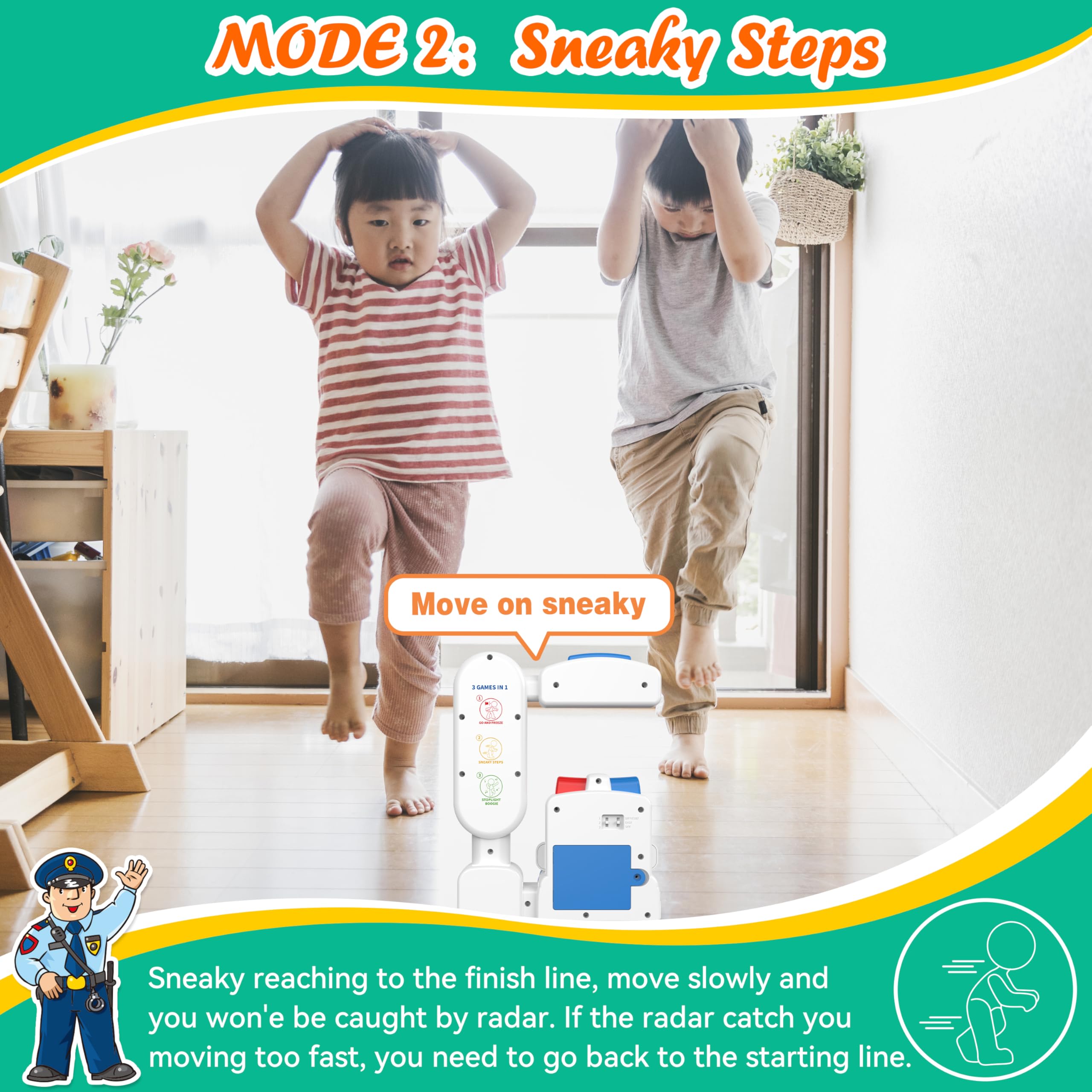 3-in-1 Motion Sensor Traffic Light Game Toy for Kids Ages 3-8 - Interactive Educational Toy for Indoor & Outdoor Play - Perfect Birthday & Christmas Gift for Family Party Games