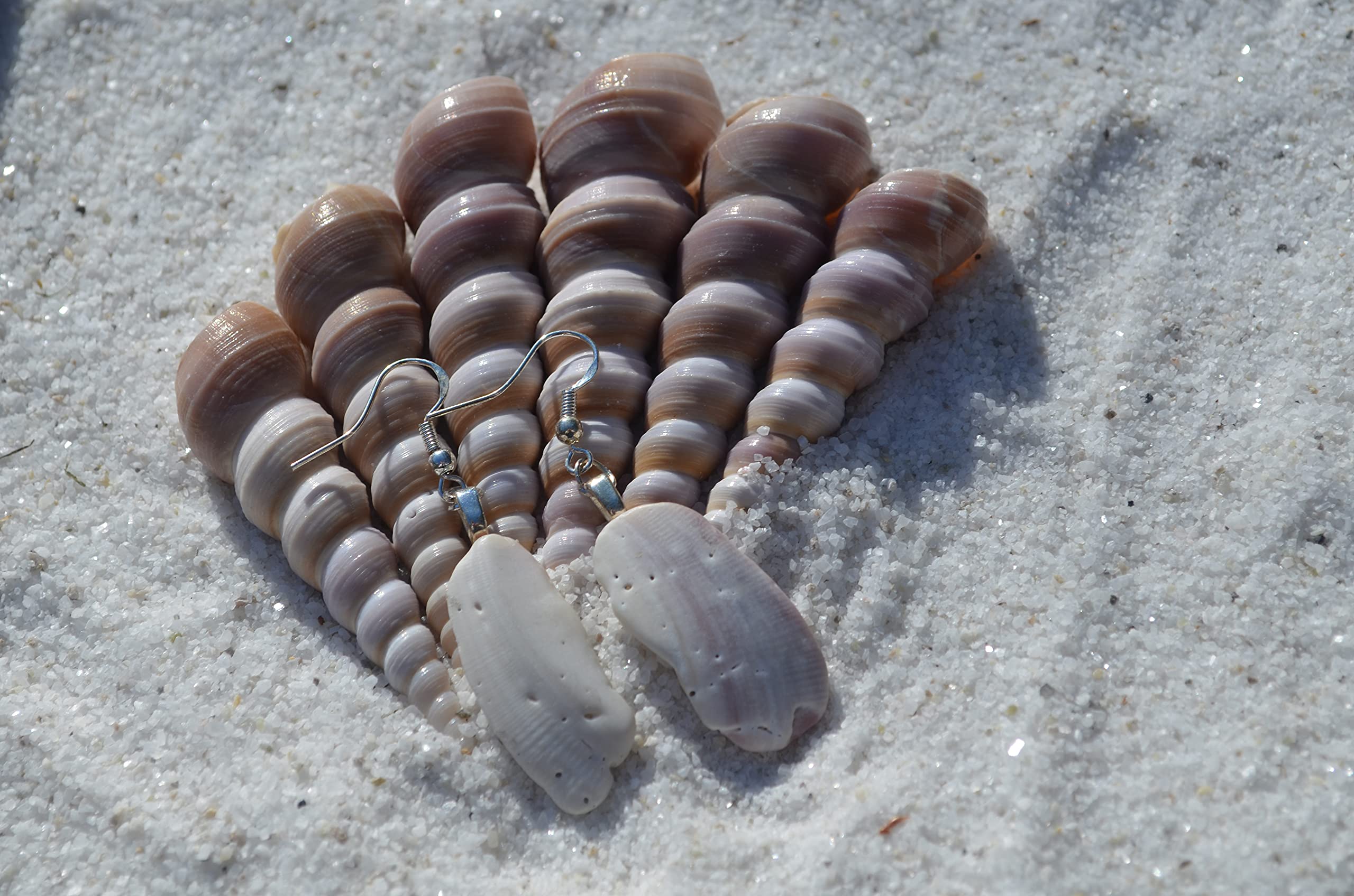 Handmade Wampum Sea Shell & Sterling Silver Dangling Earrings | Boho Beach Jewelry for Women | Perfect for Summer Vacations, Weddings & Beach Parties