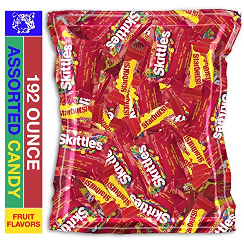 Starburst and Skittles Bulk Candy Bundle - 192oz Original Fruit Chews Mix - Perfect for Halloween, Party Favors, Office Snacks & Movie Night Treats