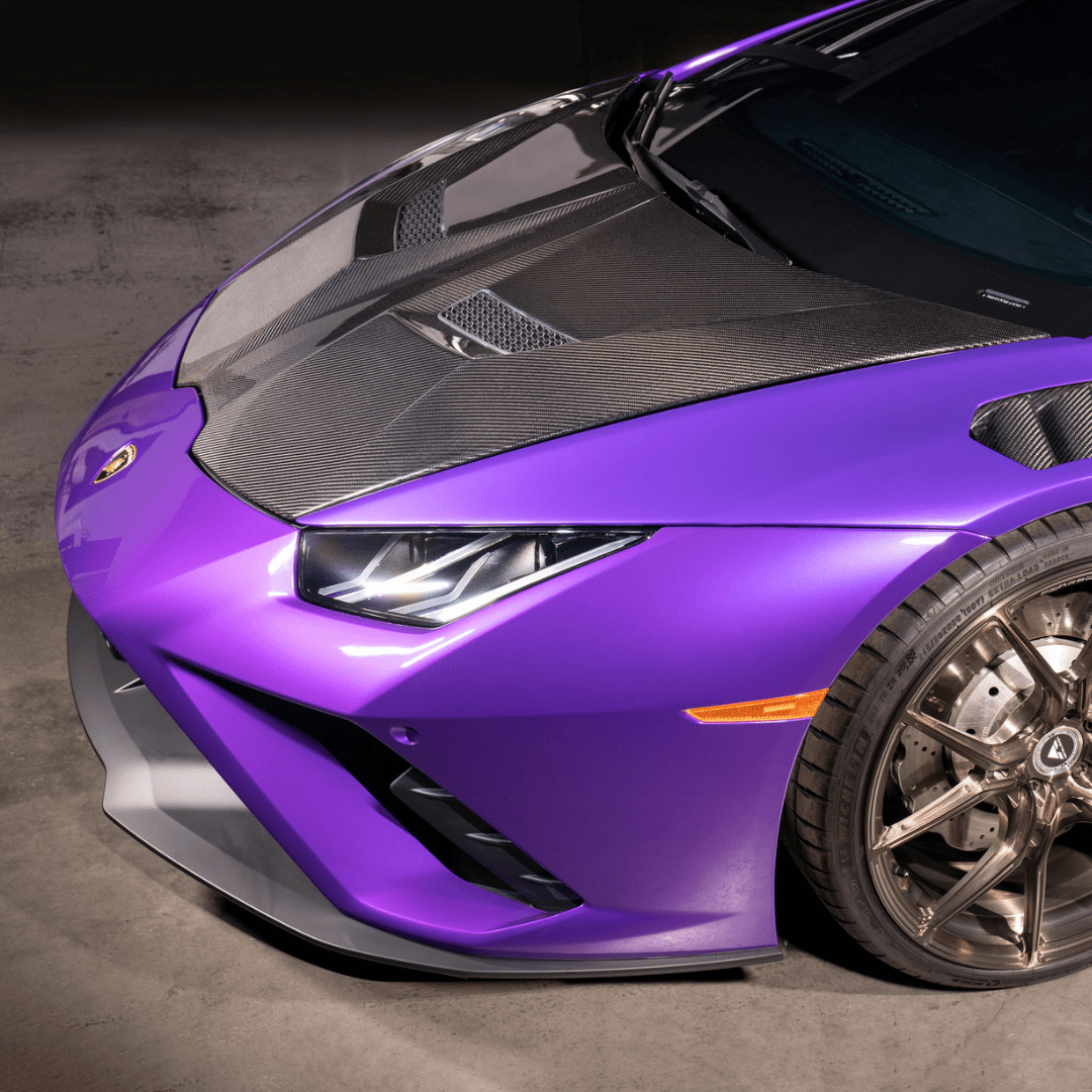 Lamborghini Huracan Performante Vicenza Edition Carbon Fiber Hood - 2x2 Gloss Carbon Fiber Aero Bonnet for Supercar Performance & Style Upgrade | Perfect for Racing, Car Shows & Luxury Vehicle Customization