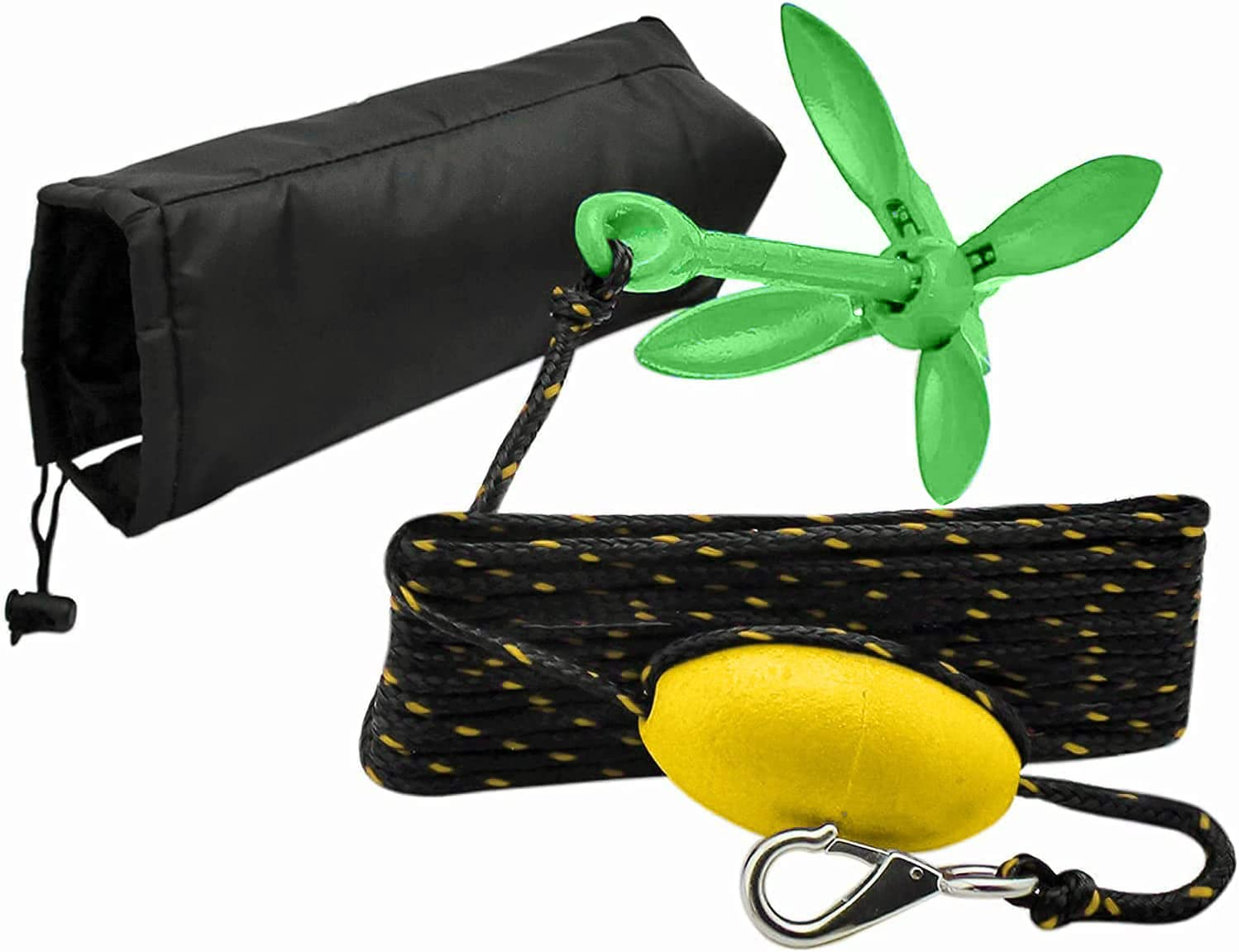 7 lb Marine Green Folding Kayak Anchor Kit with 50 ft Rope - Perfect for Fishing Kayaks, Canoes, Jet Skis, SUP Paddle Boards & Small Boats | Secure Your Watercraft in Lakes, Rivers & Coastal Areas