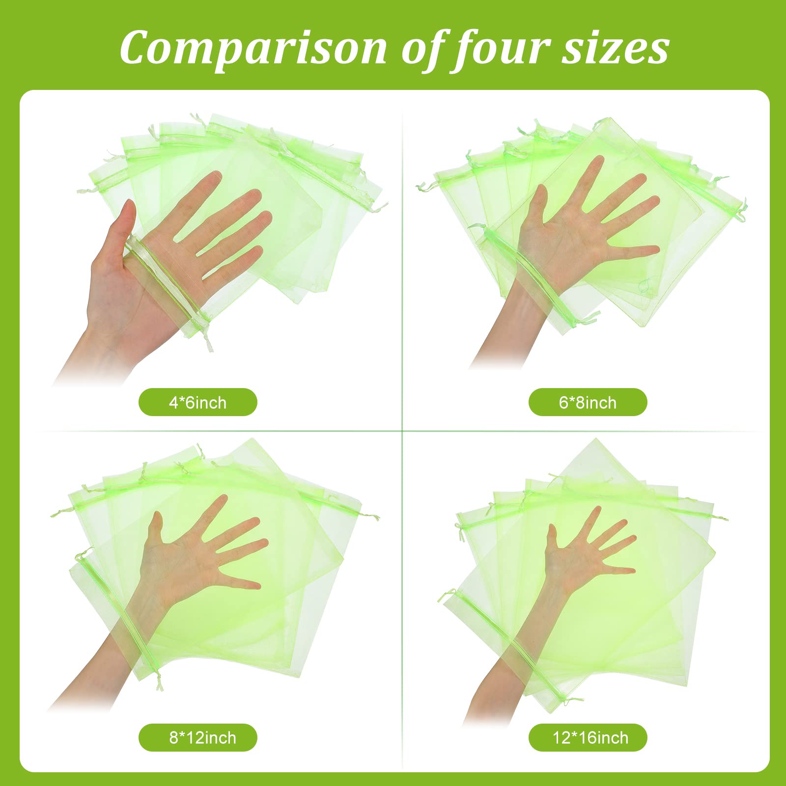 60 Pcs Fruit Protection Bags with Drawstring - Breathable Mesh Netting for Fruit Trees, Plants, Flowers & Vegetables (6x4 Inch) - Perfect for Apple, Peach, Pear & Berry Protection in Gardens & Orchards