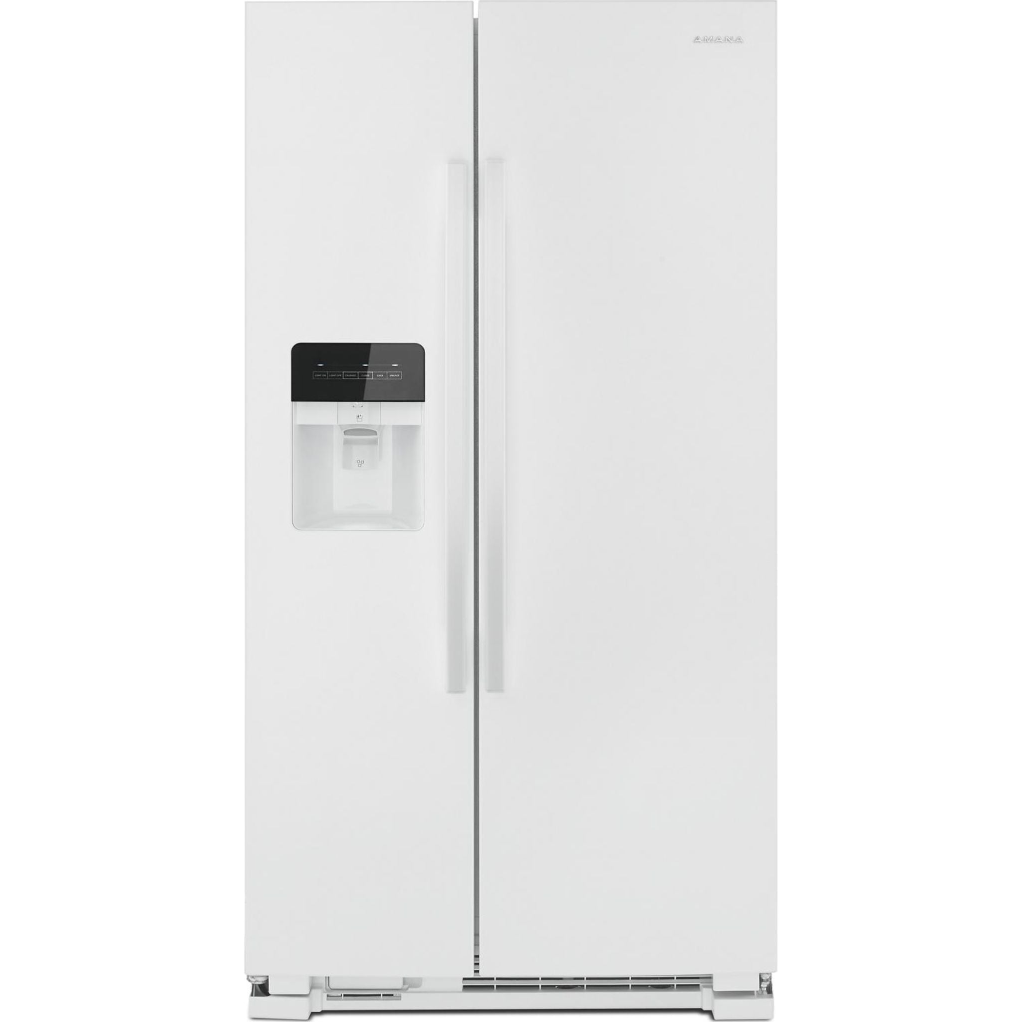 Amana Side by Side Refrigerator (ASI2175GRW) - 25.6 Cu. Ft. Energy Star White Fridge with Ice Maker & Water Dispenser - Perfect for Large Families & Open Kitchen Designs