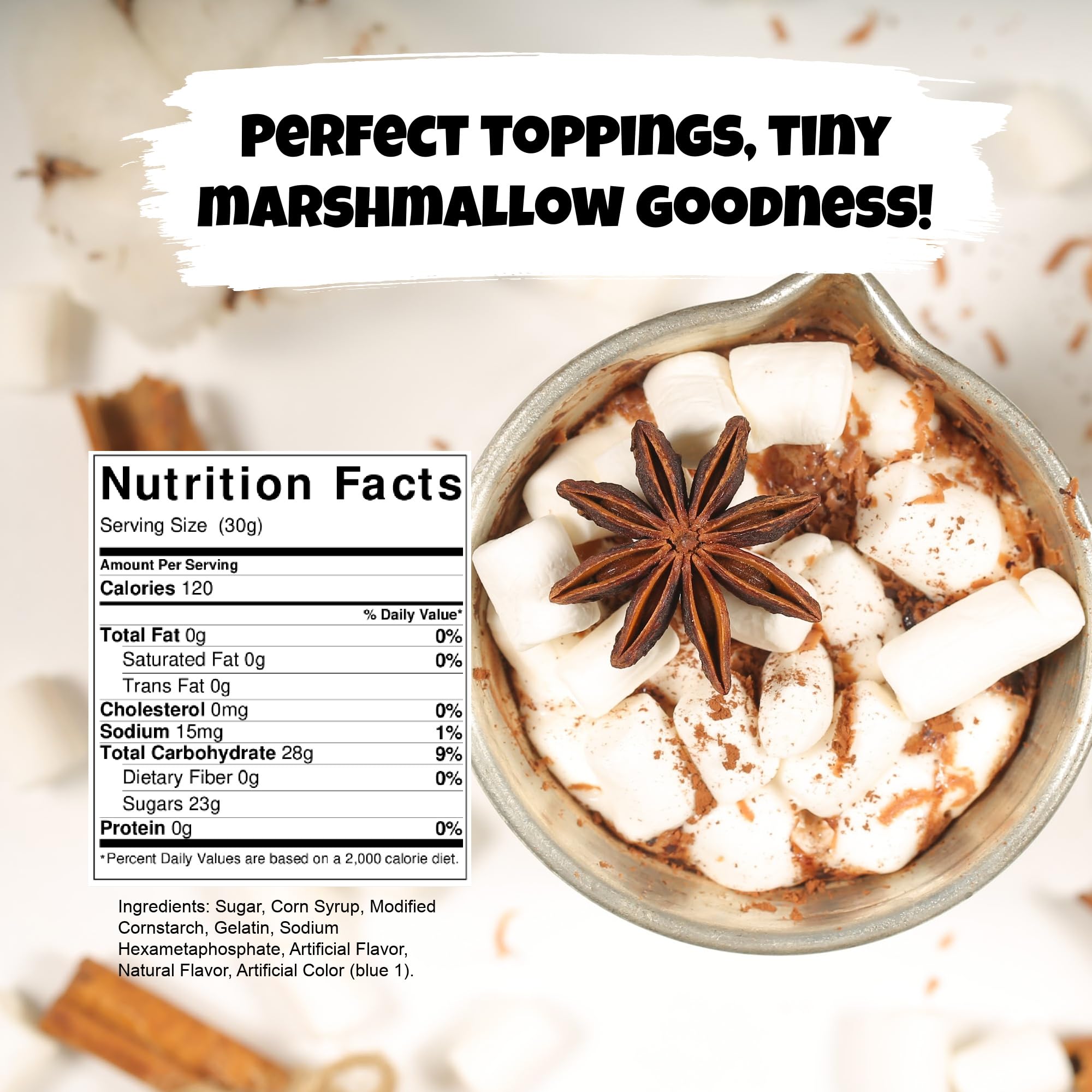 Vanilla Dehydrated Mini Marshmallow Bits 8oz - Fresh White Marshmallows for Baking, Hot Cocoa & Desserts - Perfect for Camping, S'mores & Party Treats