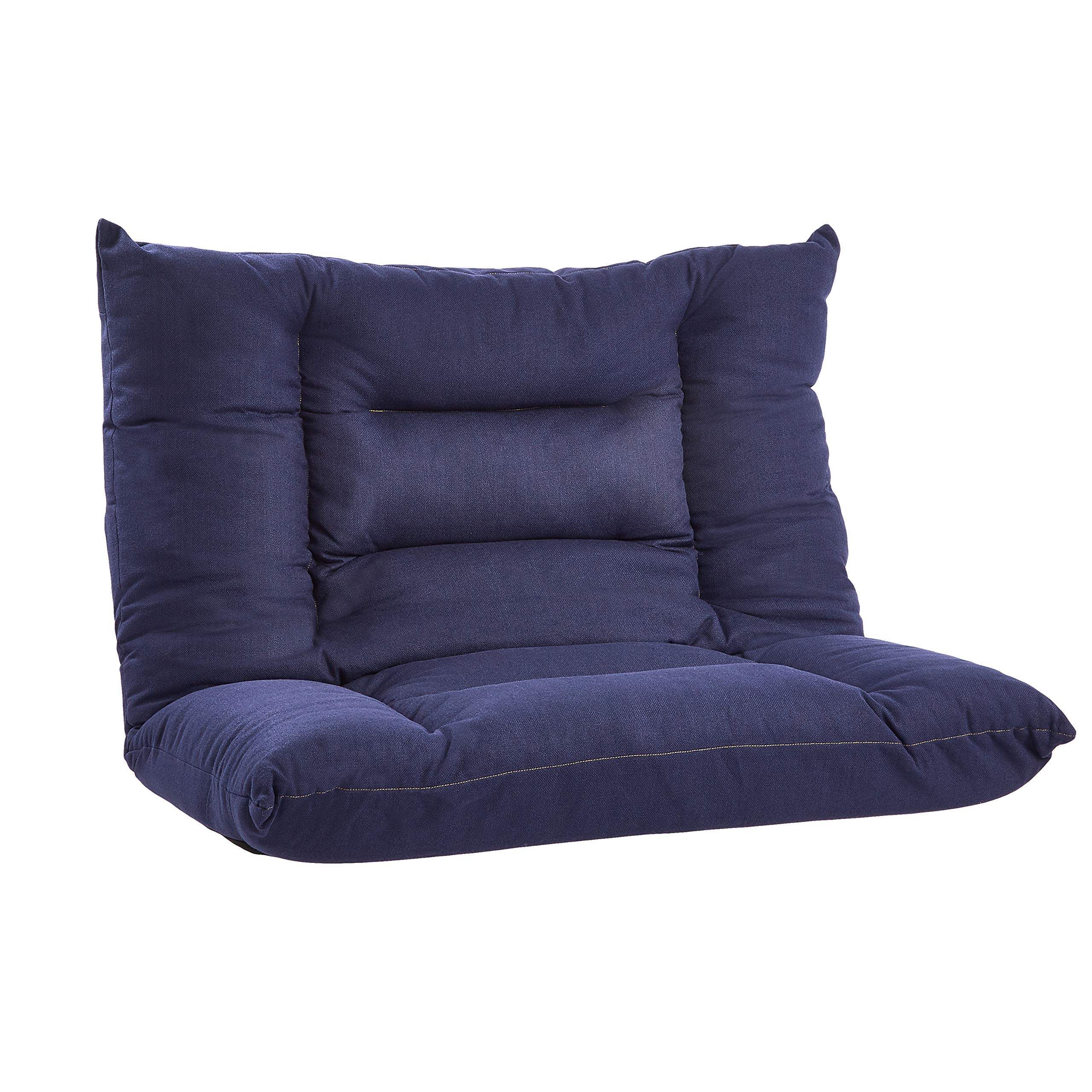 Amazon Basics Adjustable Foam Floor Sofa - Navy Blue Foldable Cushion for Lounging, Gaming & Meditation | Portable Floor Seating for Adults & Kids | Home, Dorm, Office & Outdoor Use