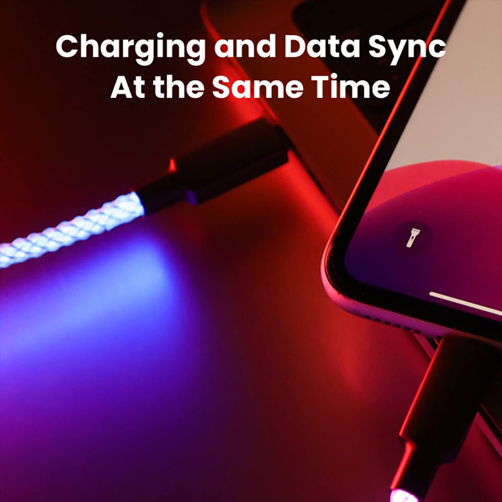 RGB USB C to USB C Fast Charging Cable 60W PD - Compatible with Samsung Galaxy S24/S23/A15/A25/A35/A55 & All Type C Devices - LED Light for Car & Night Use