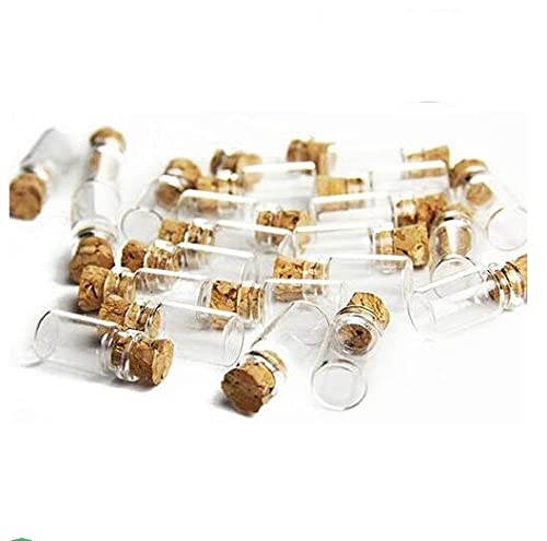 100pcs 0.5ml Clear Glass Vials with Corks - Small Empty Sample Bottles (18x10mm) for Essential Oils, Perfume, DIY Crafts & Science Experiments