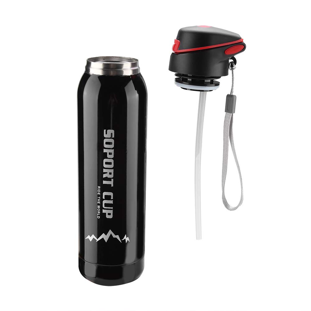 Premium Stainless Steel Vacuum Insulated Water Bottle - 20oz Double Wall Thermos for Hot & Cold Drinks - Leakproof Travel Mug for Car, Office, Gym, Hiking & Outdoor Activities (Black)