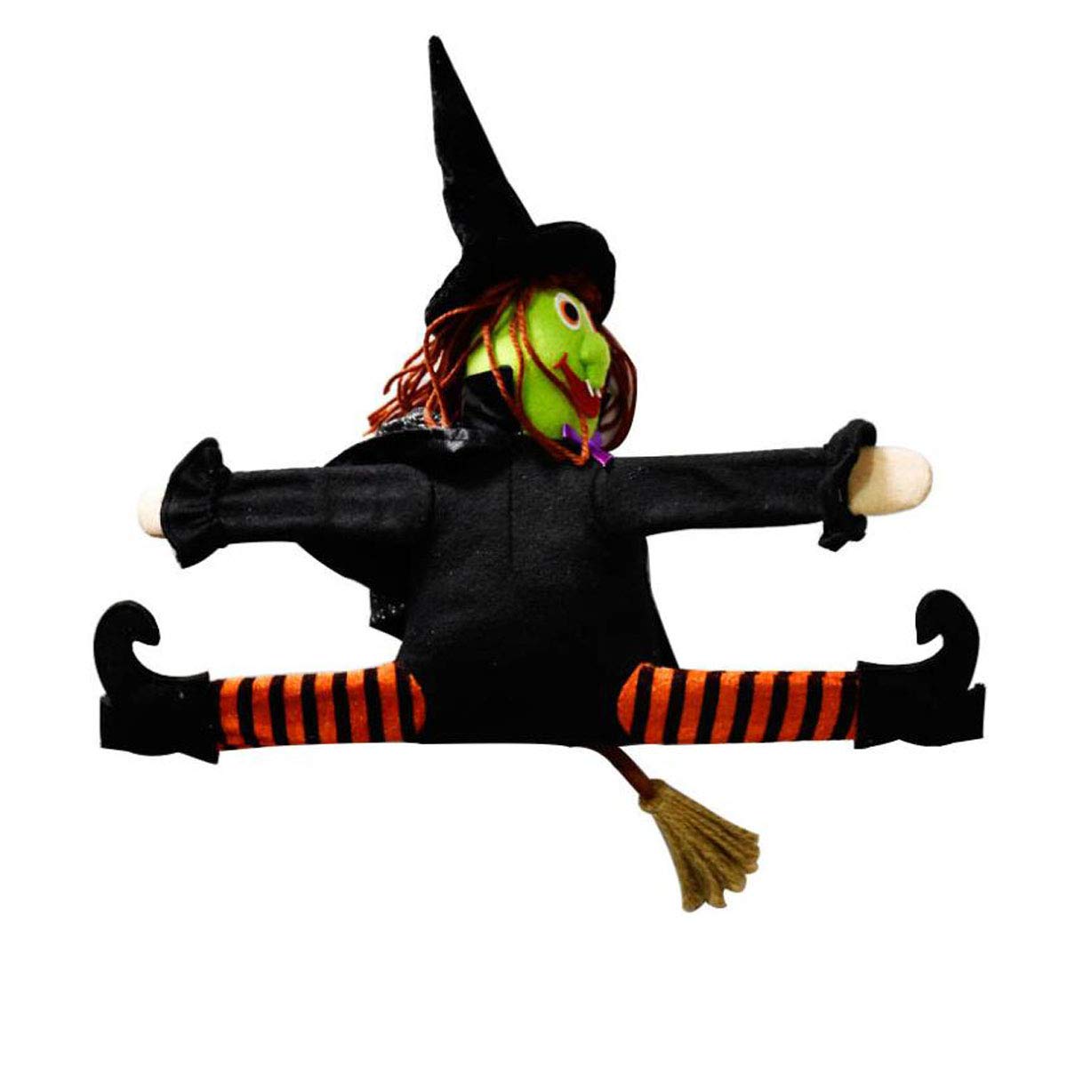 Crashing Witch Halloween Decoration - Hanging Tree & Window Witch Prop for Yard, Porch & Door - Scary Wicked Witch Attached to Tree - Perfect for Halloween Party Decor, Haunted House & Outdoor Wine Bottle Display
