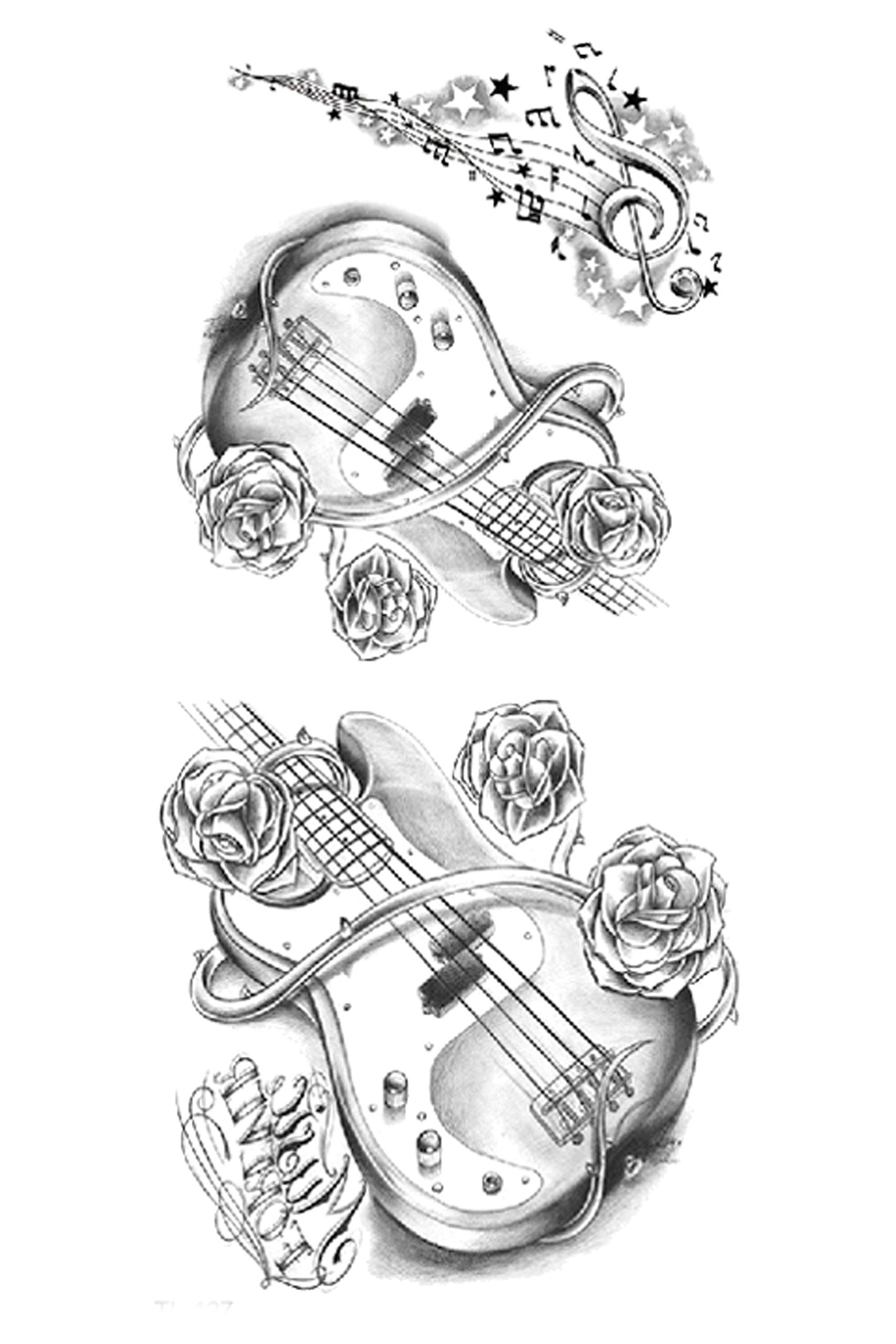 Waterproof Temporary Tattoo Stickers for Men & Women - 3D Realistic Flowers, Butterflies, Stars, Angels, Wolves & Armband Designs (19x9cm) | Perfect for Parties, Halloween, Cosplay & Body Art | TL-127