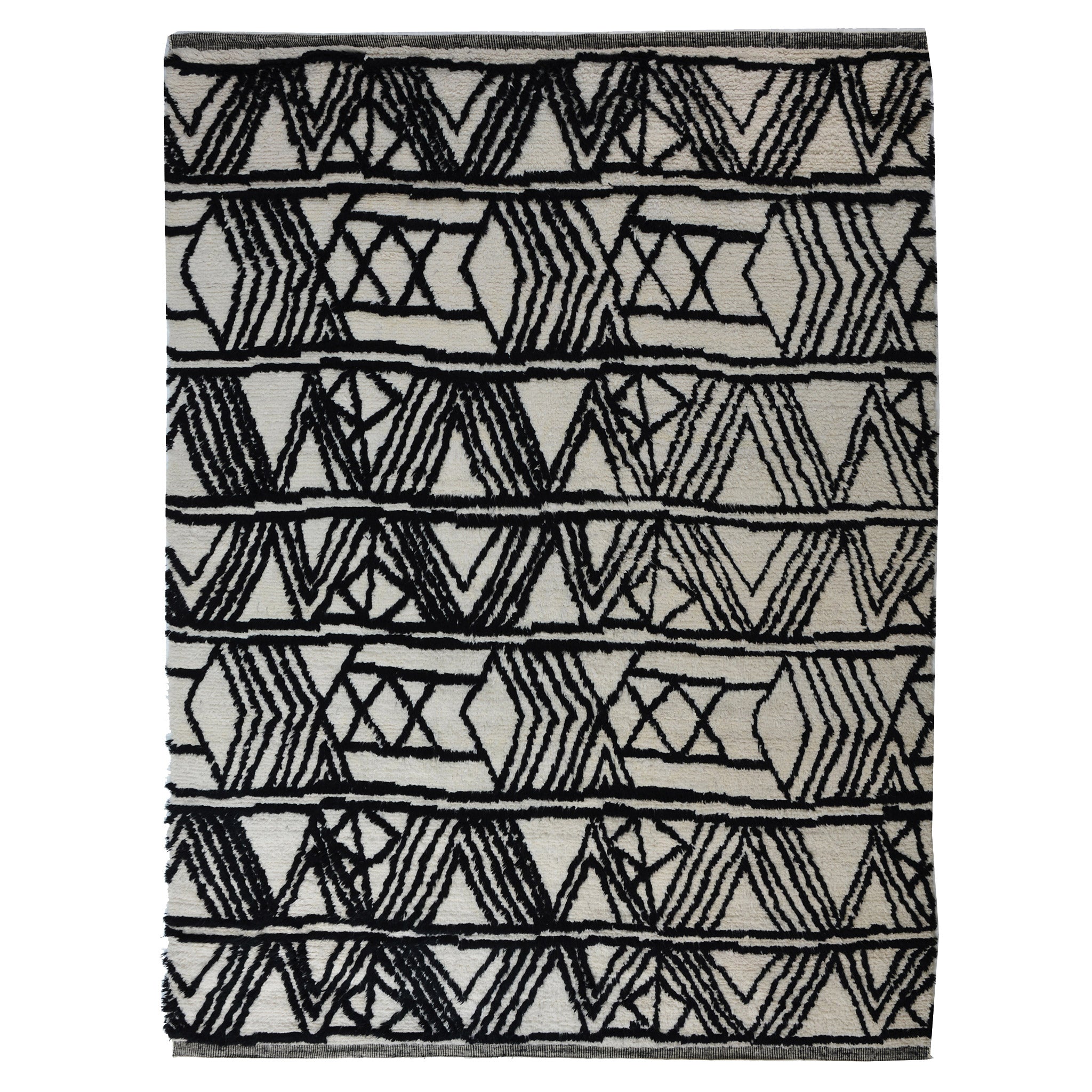 Premium 9' x 12' Black Moroccan Wool Rug - Handmade Berber Carpet for Living Room, Bedroom & Home Decor