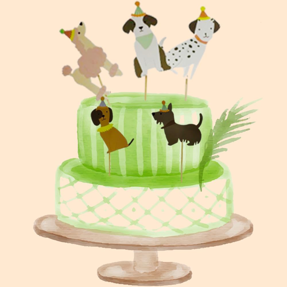 24PCS Pet Dog Cupcake Toppers - Dog Themed Birthday Party Supplies, Puppy Cake Decorations for Baby Showers & Kids Parties - Perfect for Dog Lover Celebrations, Birthday Cakes, and Themed Dessert Displays