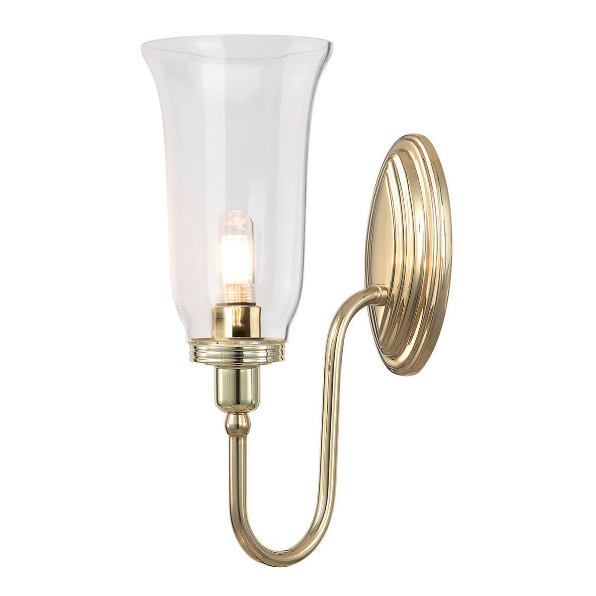 Blake 1Lt IP44 Waterproof Bathroom Wall Light - Polished Brass/Chrome/Nickel Finish for Modern Home & Spa Decor