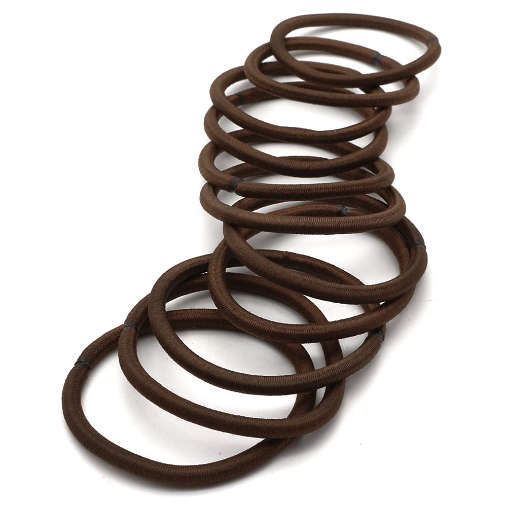 Dofash 30Pcs No Damage Hair Ties for Women & Girls - Soft Ouchless Brown Hair Elastics, Metal-Free Hair Rubber Bands for Thick Hair - Perfect for Workouts, Office, School & Daily Styling